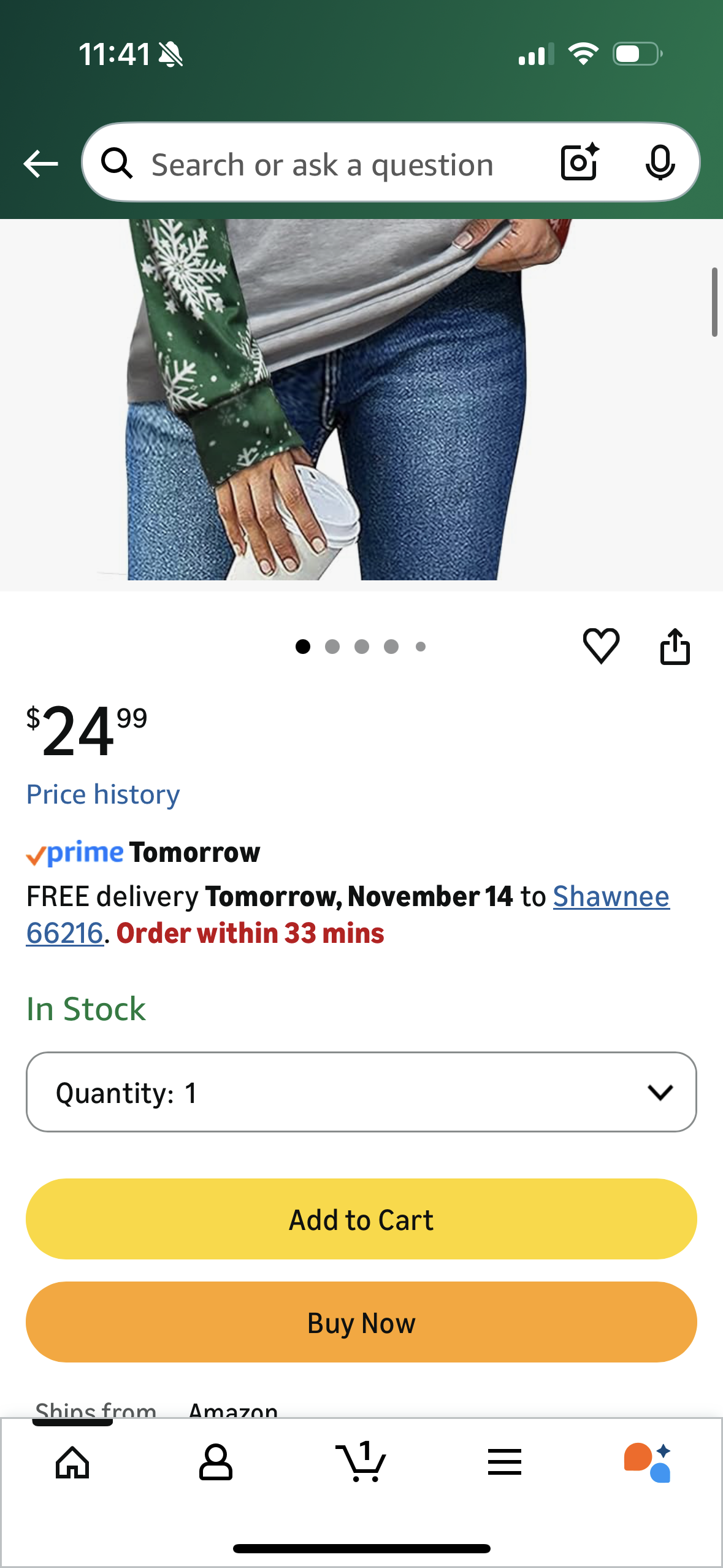 Christmas Shirts for Women, Color-Blocking, Cartoon Long-Sleeve (Size Medium)