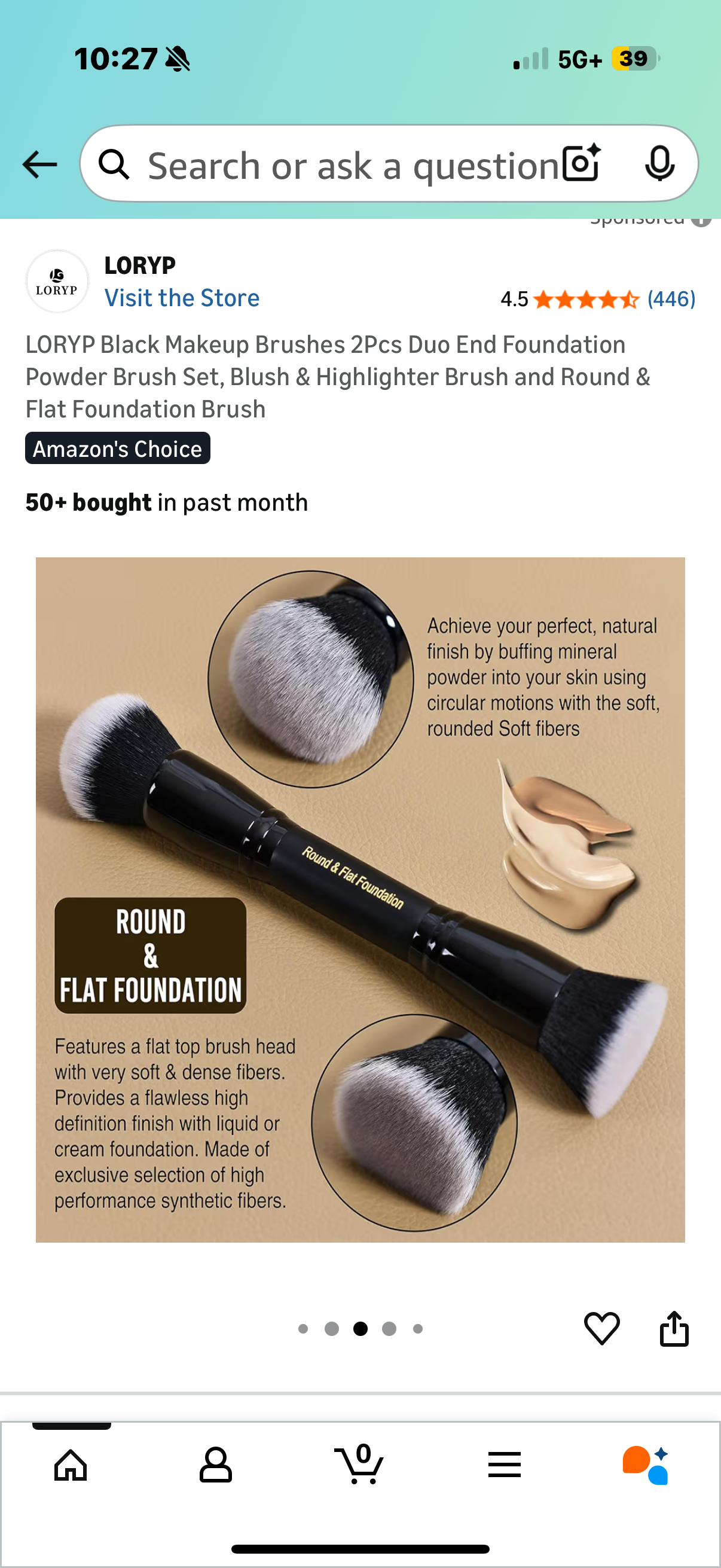 Round and Flat Foundation Brush Dual End