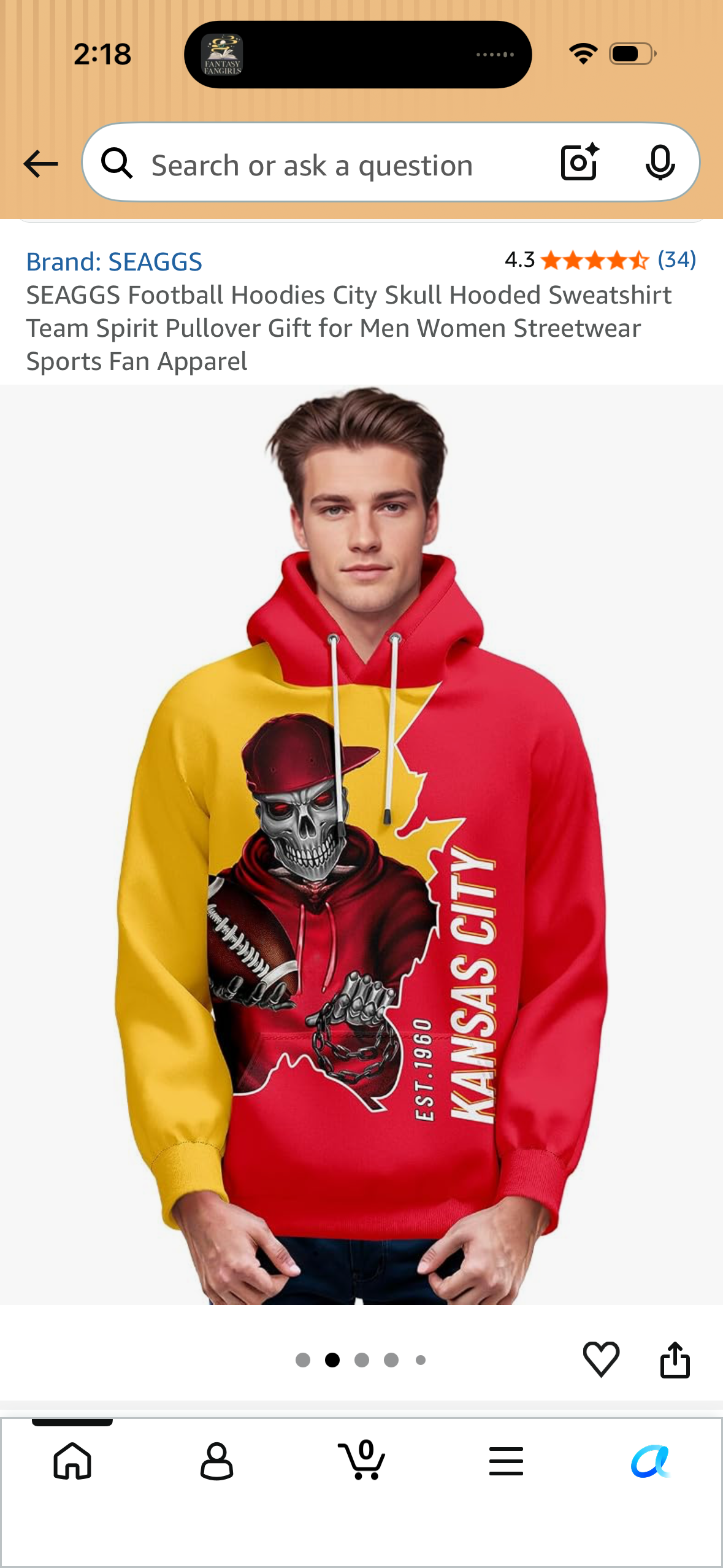 SEAGGS Football Hoodies City Skull Hooded Sweatshirt Team Spirit Pullover Gift for Men Women Streetwear Sports Fan Apparel (Size XX-Large)