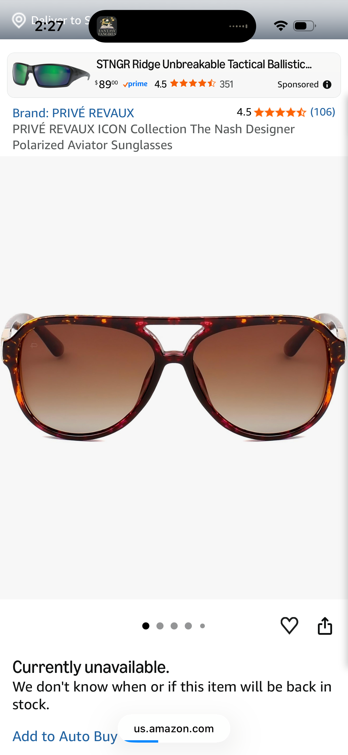 PRIVÉ REVAUX ICON Collection The Nash Designer Polarized Aviator Sunglasses