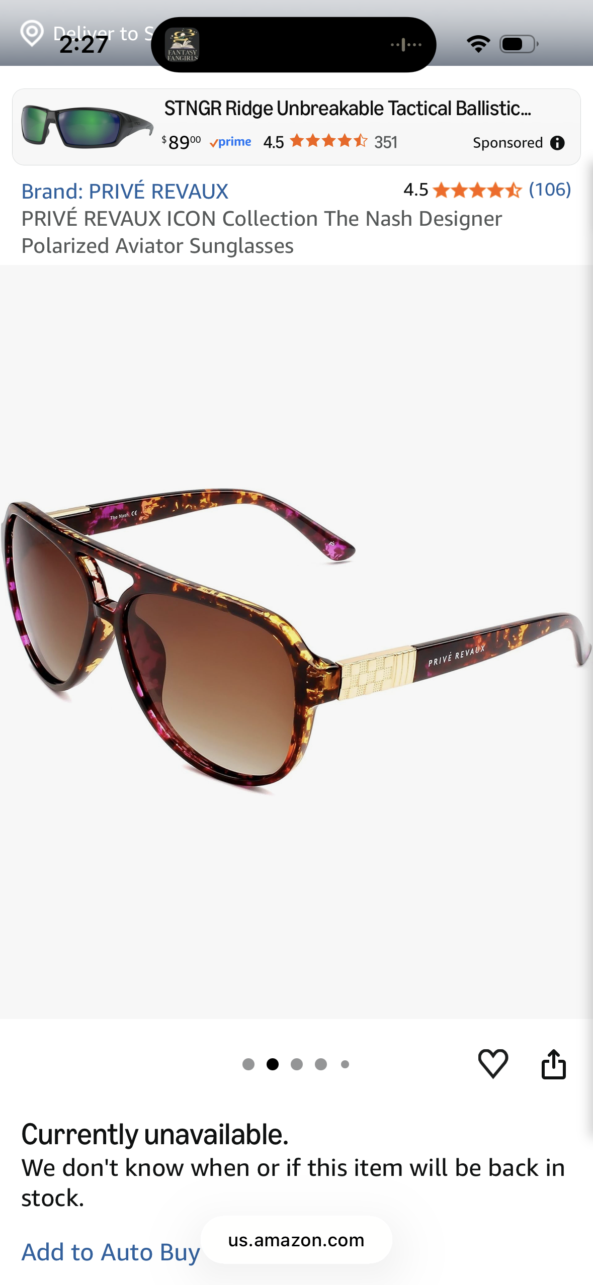 PRIVÉ REVAUX ICON Collection The Nash Designer Polarized Aviator Sunglasses