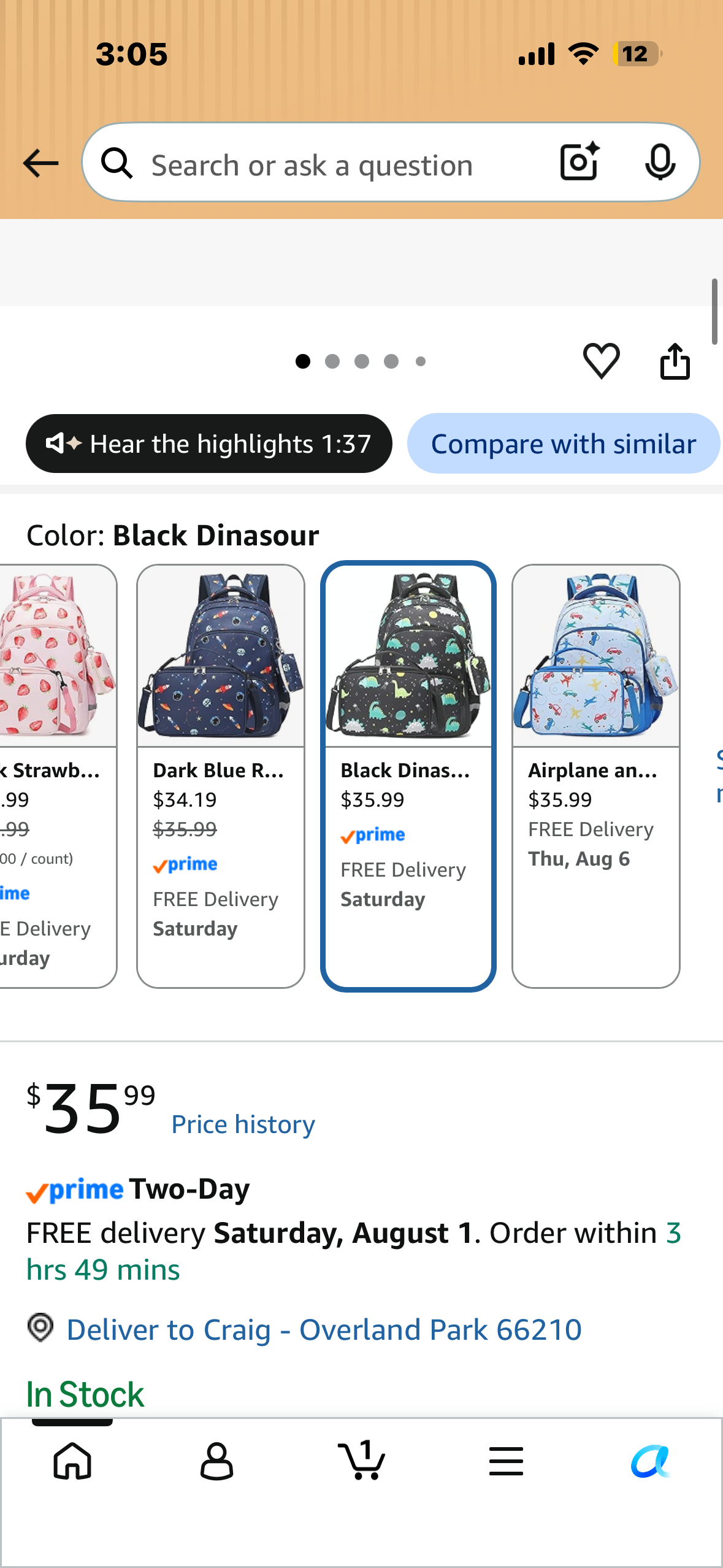 MIRLEWAIY School Backpack For Boys Kids Bookbag Elementary Bag Set with Insulated Lunch Bag and Coin Pouch, Black Dinosaur