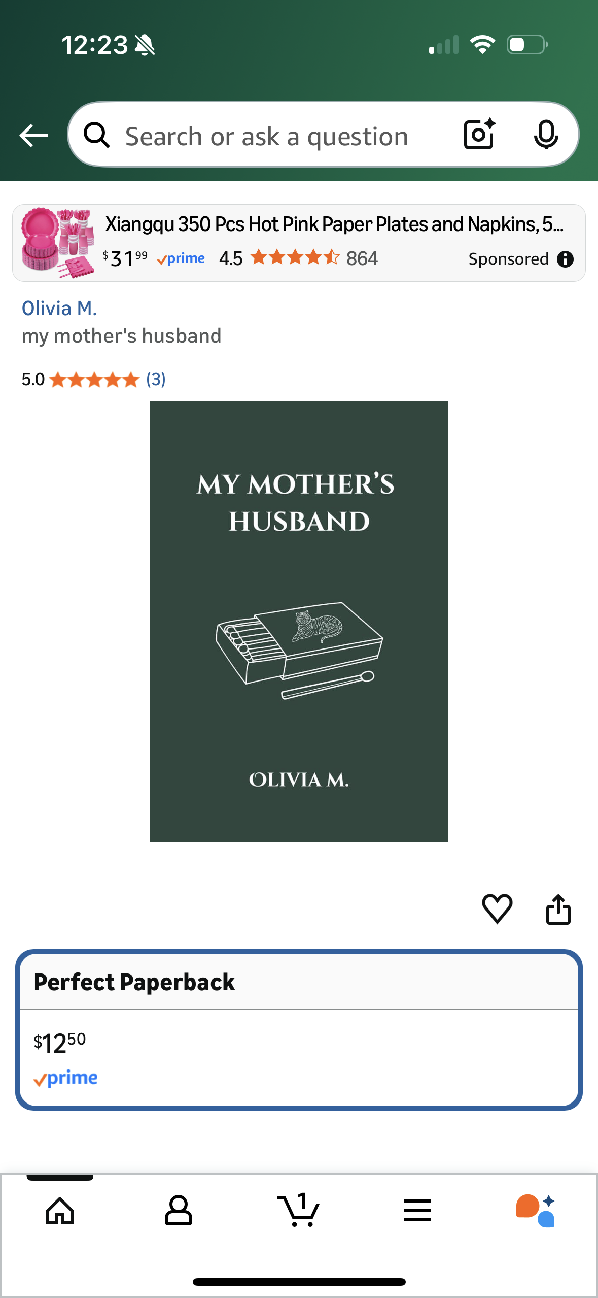 my mother's husband Poetry Book by Olivia M.