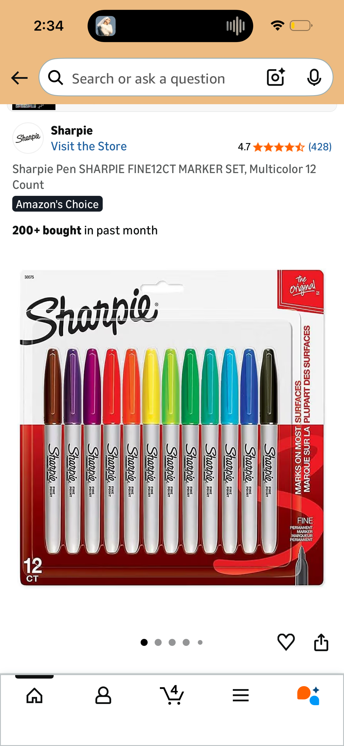 Sharpie Pen SHARPIE FINE12CT MARKER SET, Multicolor 12 Count