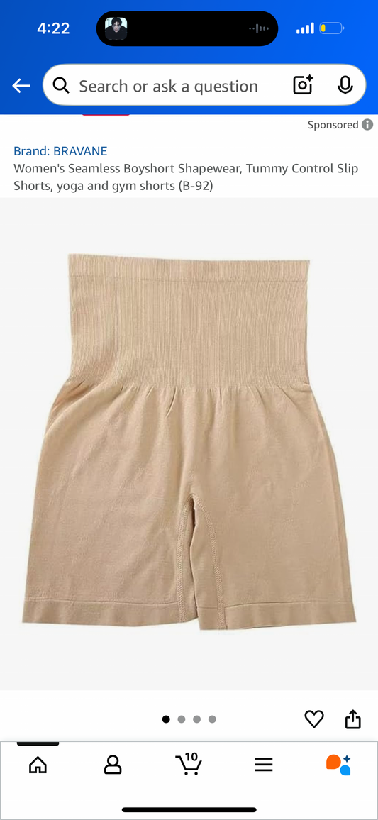 Waisted Body Shaper Shorts Shapewear for Women Tummy Control Thigh Slimming Technology (Size Large)