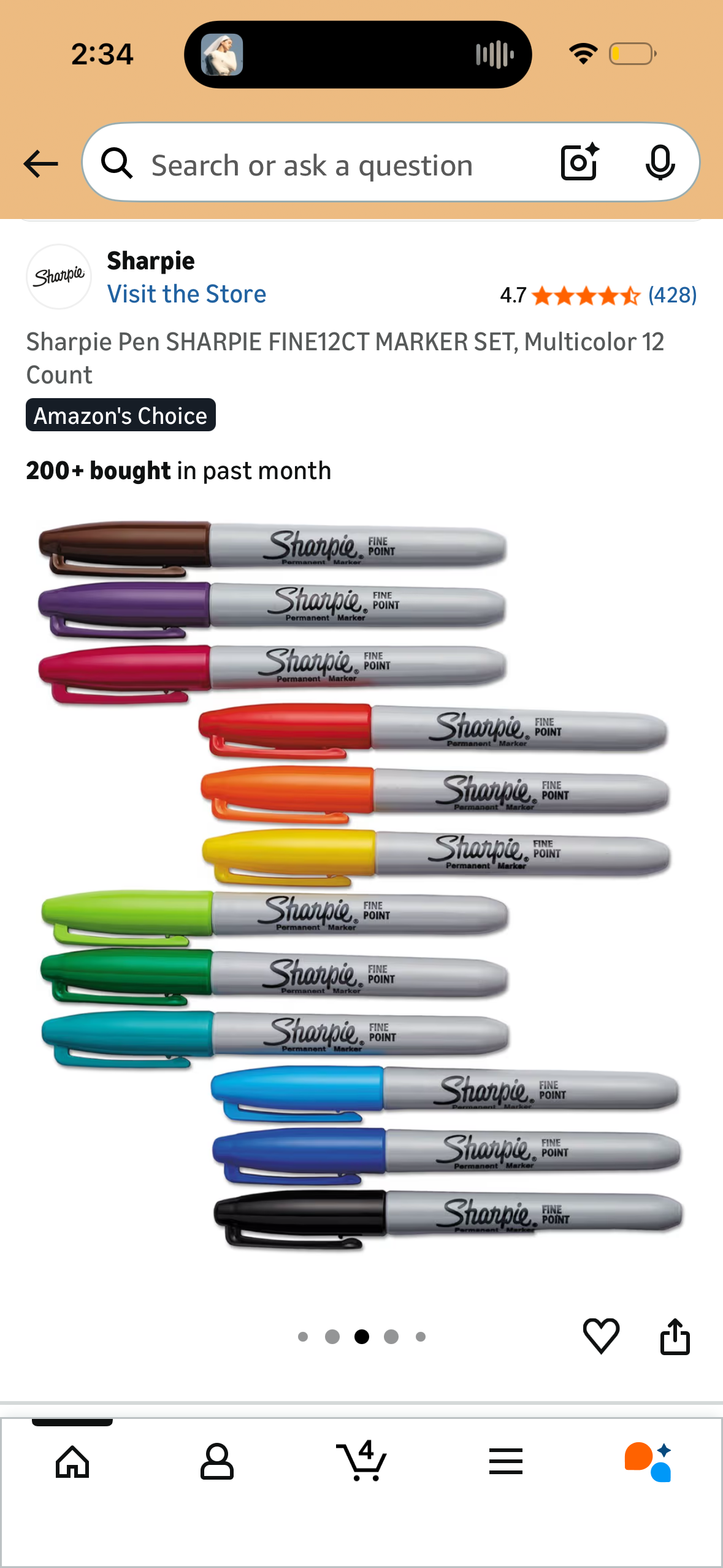 Sharpie Pen SHARPIE FINE12CT MARKER SET, Multicolor 12 Count