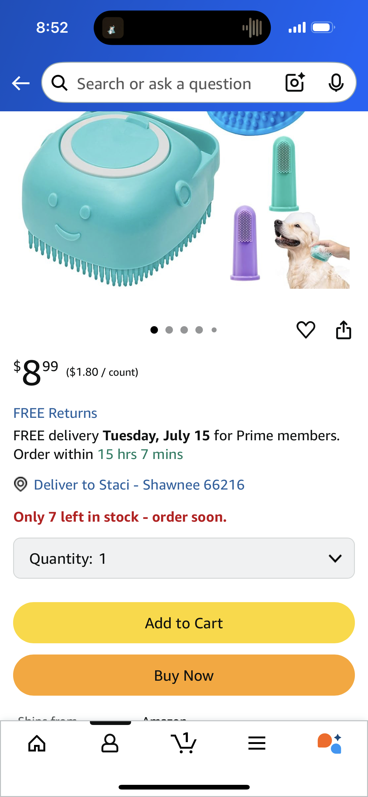 Dog Bath Brush Pet Massage Shampoo Brush Dog Scrubber for Bath Dog Washing Brush Scrubber Pet Bath Massage Brush with Soft Silicone Bristles for Puppy Dog Cat Grooming Cleaning Blue