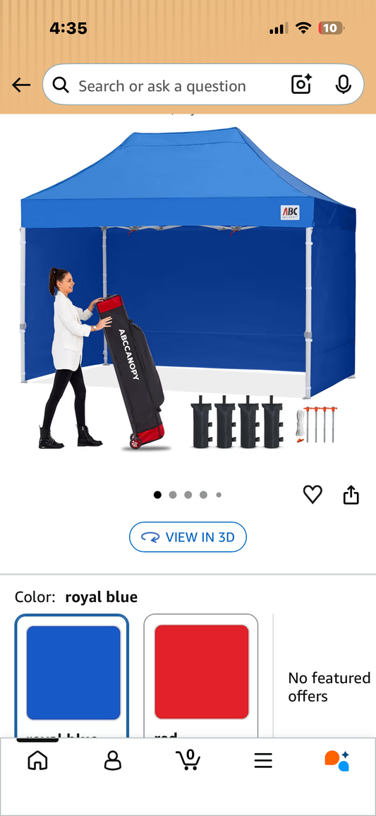 ABCCANOPY Ez Pop Up Canopy Tent with Sidewalls 10x10 Commercial -Series, Blue (CP9)