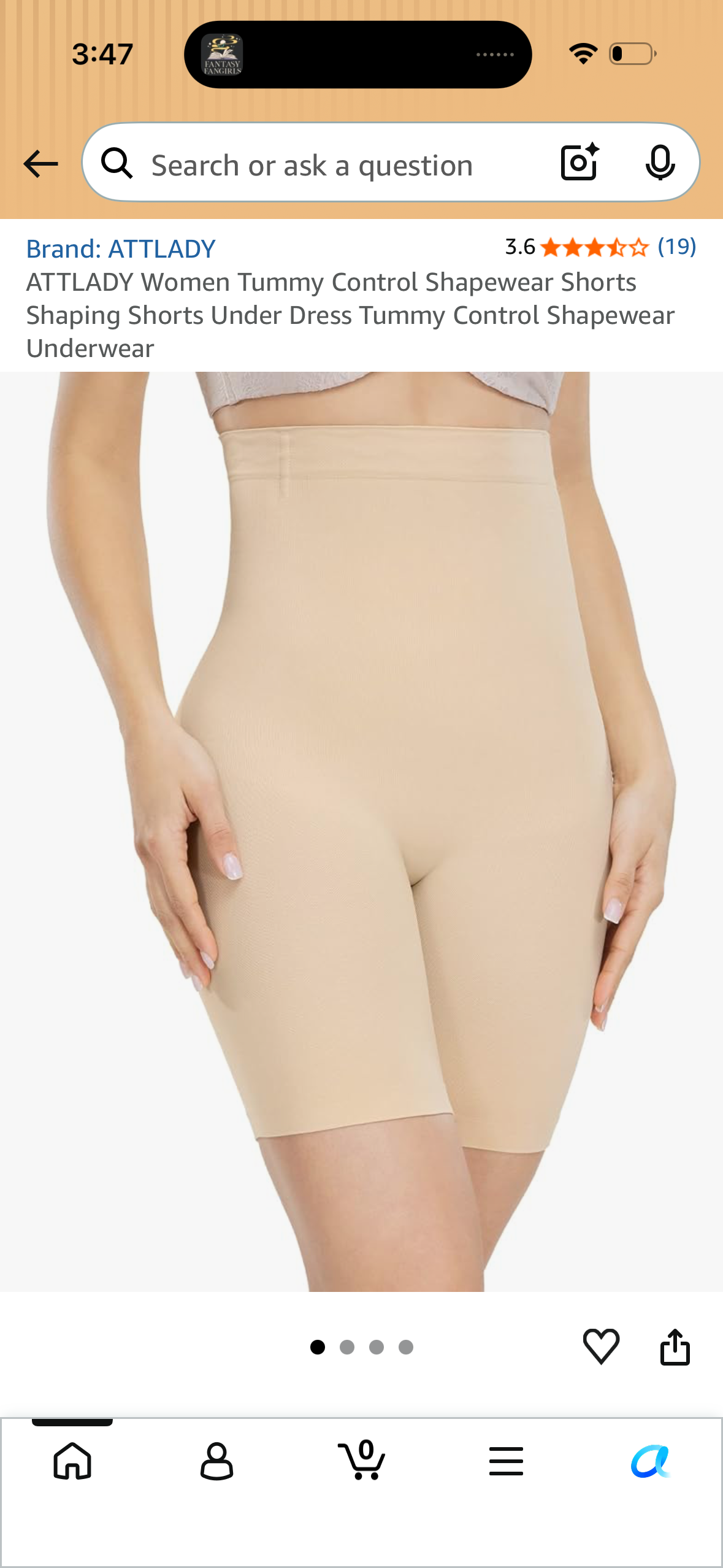 ATTLADY Women Tummy Control Shapewear Shorts Shaping Shorts Under Dress Tummy Control Shapewear Underwear (Size 4X-Large)