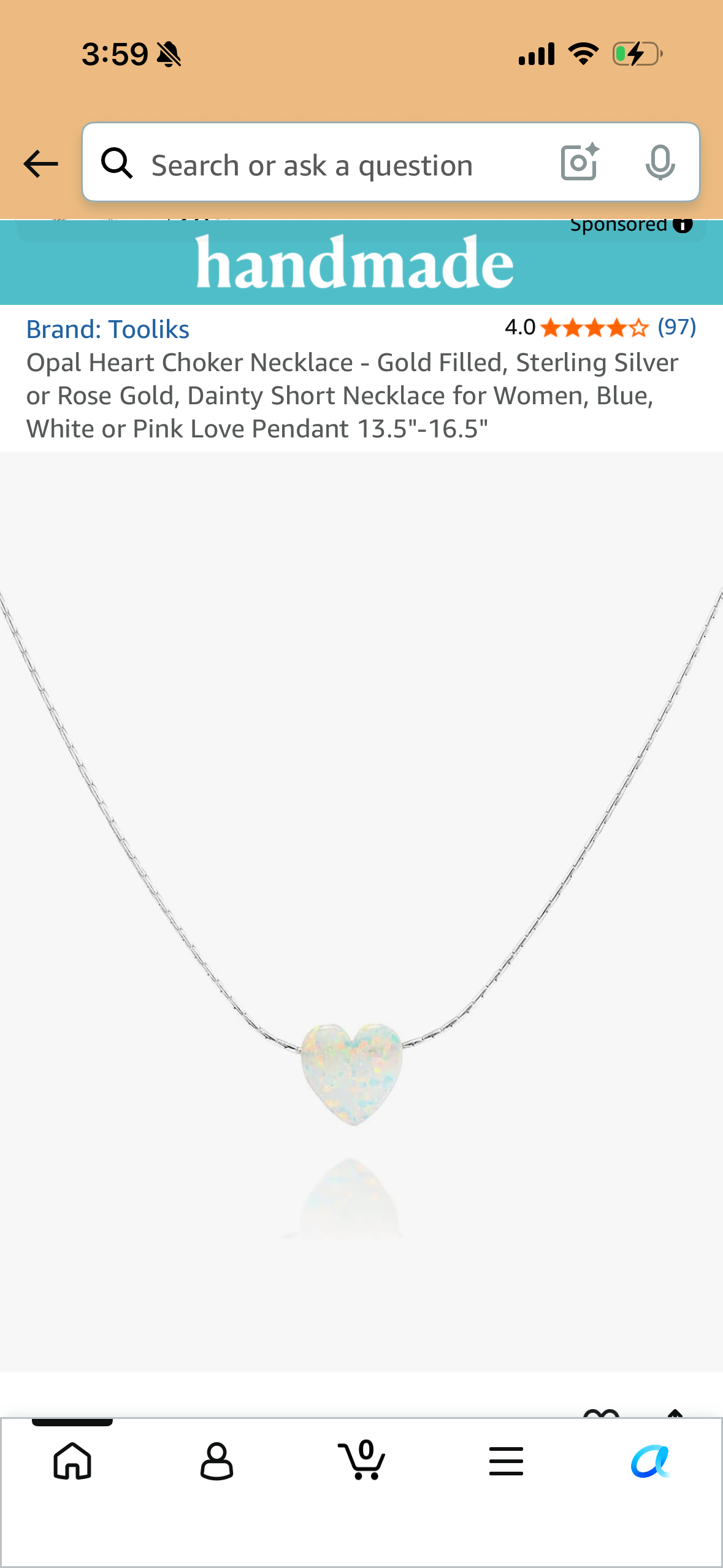 Opal Heart Choker Necklace - Gold Filled, Sterling Silver or Rose Gold, Dainty Short Necklace for Women, Blue, White or Pink Love Pendant 13.5"-16.5"
