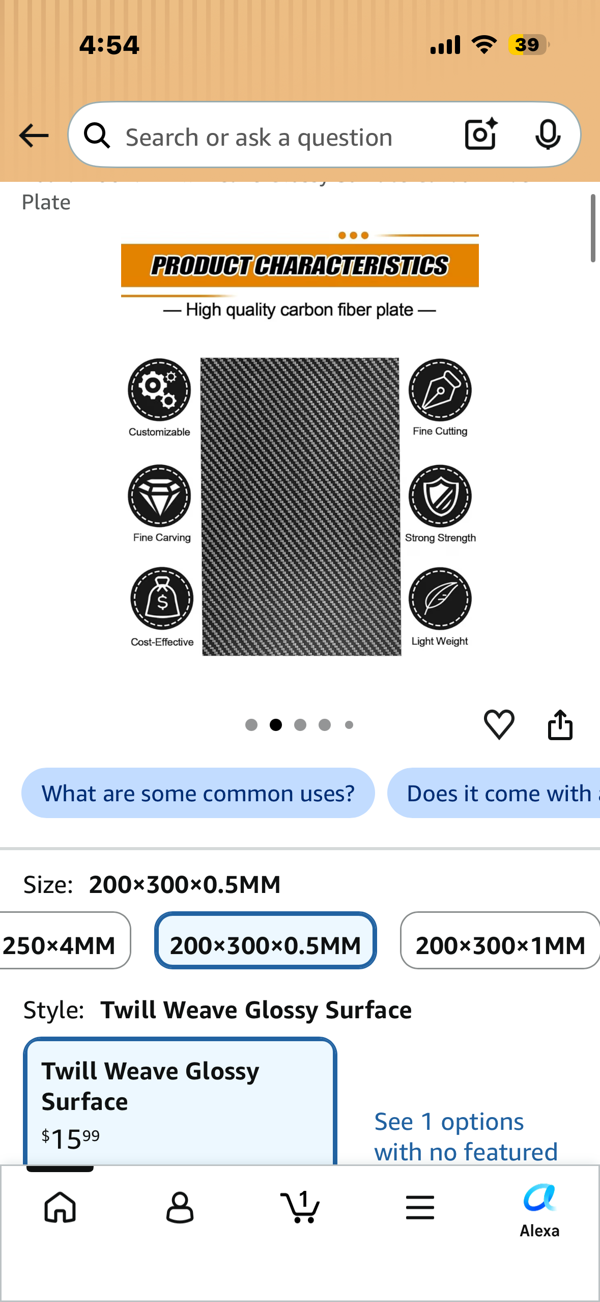 2.5mm 200x300mm 100% Carbon Fiber Sheet Laminate Plate Panel Board 3K Twill Matte Finish