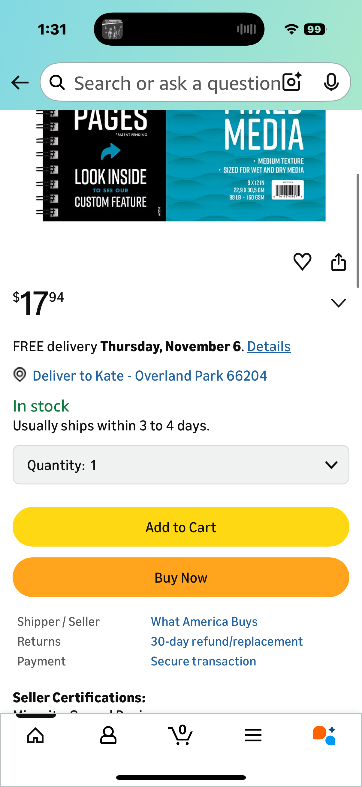 Grumbacher Mixed Media In & Out Pad - 9" x 12", 60 sheets