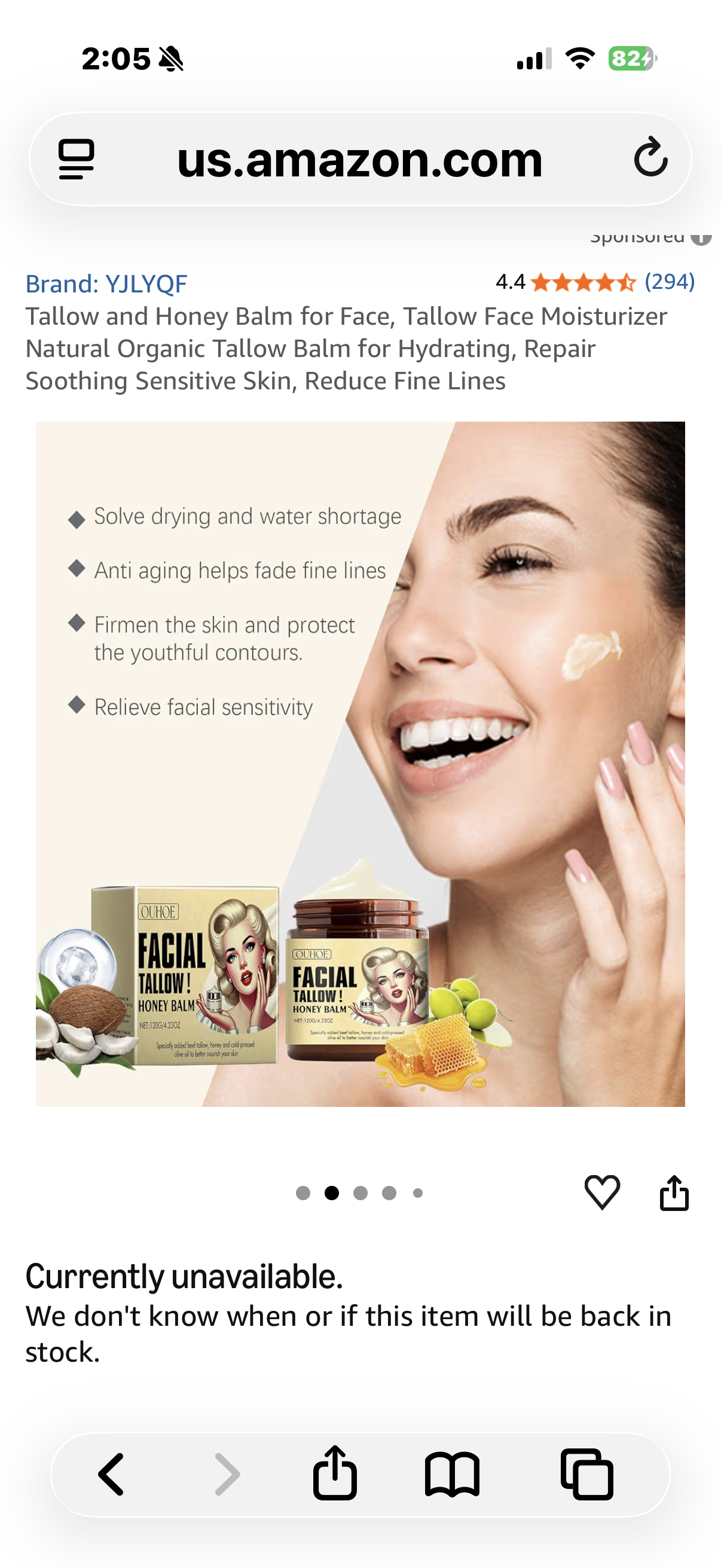 Tallow and Honey Balm for Face, Tallow Face Moisturizer Natural Organic Tallow Balm for Hydrating, Repair Soothing Sensitive Skin, Reduce Fine Lines