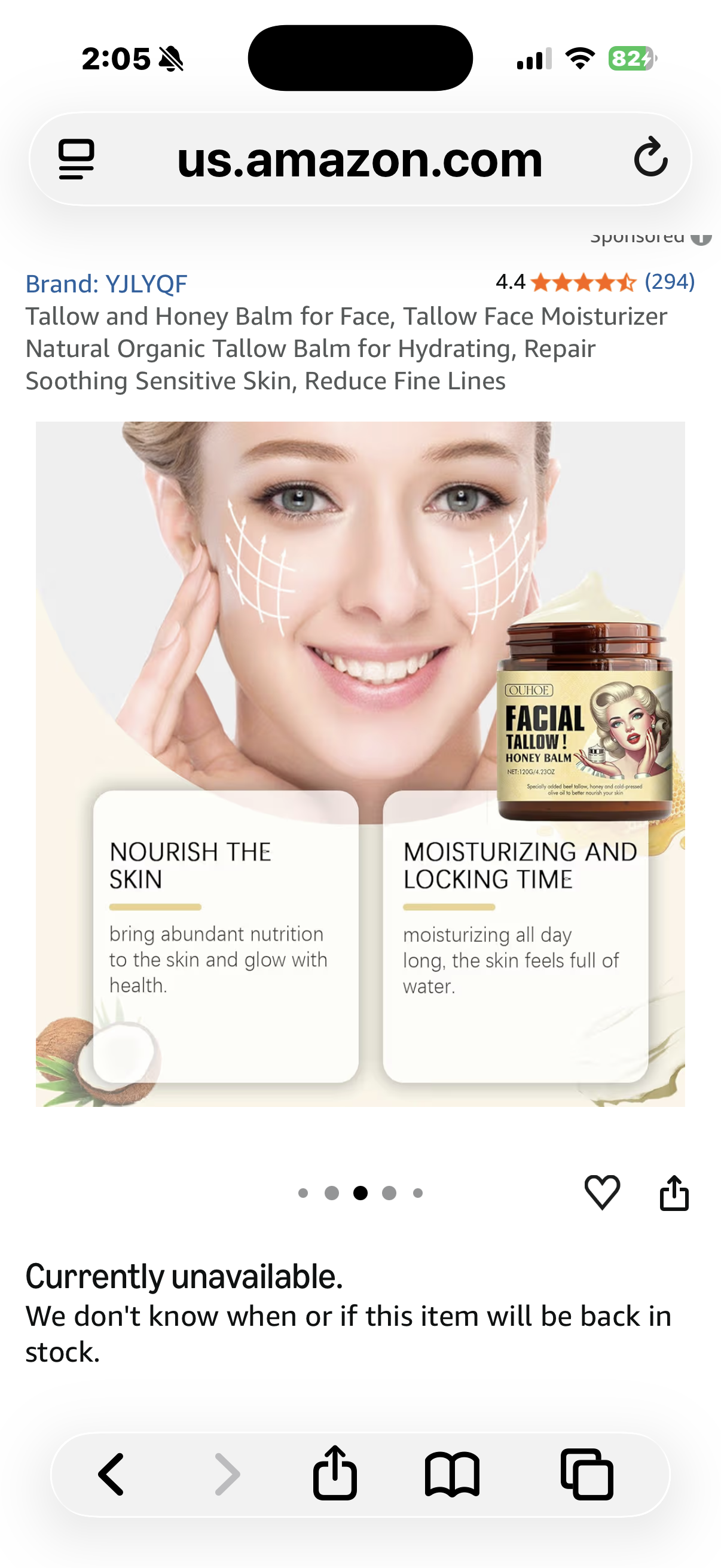 Tallow and Honey Balm for Face, Tallow Face Moisturizer Natural Organic Tallow Balm for Hydrating, Repair Soothing Sensitive Skin, Reduce Fine Lines