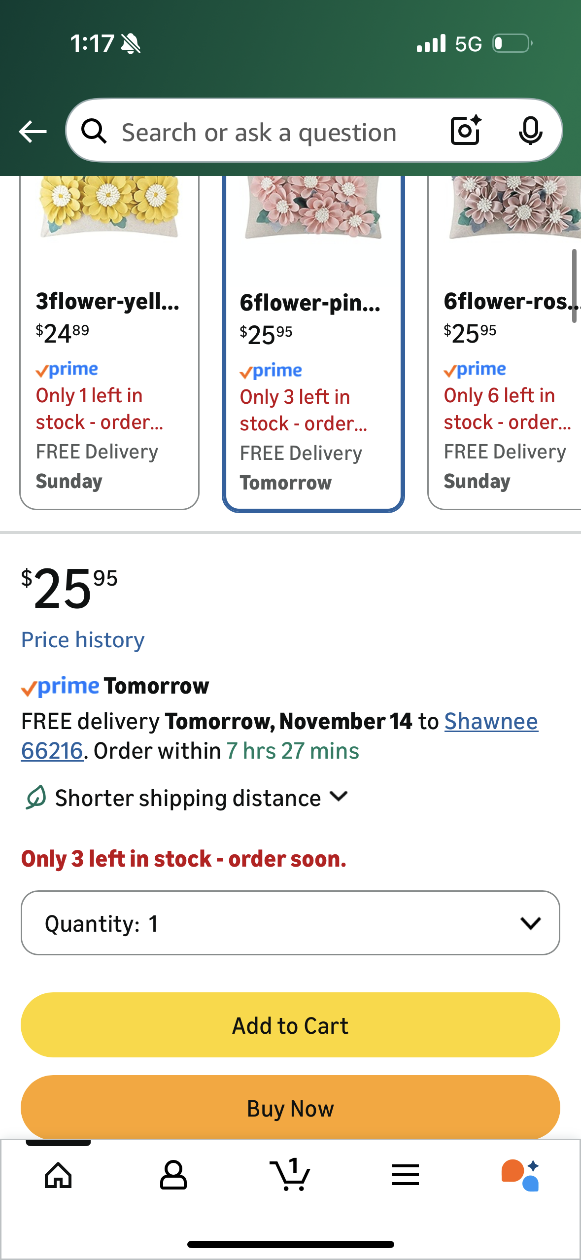 KINGROSE Handmade 3D Flower Accent Throw Pillow Cover Floral Decorative Pillow Case Sham Soft Cushion Cover for Couch Sofa Bed Living Room Spring Decor 12 X 20 Inches Solid Suede Pink