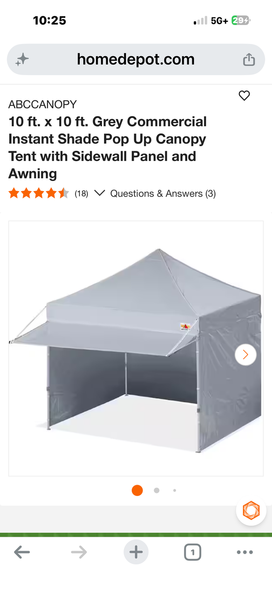 ABCCANOPY 10x10 Pop up Canopy Tent with Sidewalls - Easy up Canopies with Awning, Outdoor Tents for Parties, Market, Commercial Events,Grey (CP11)