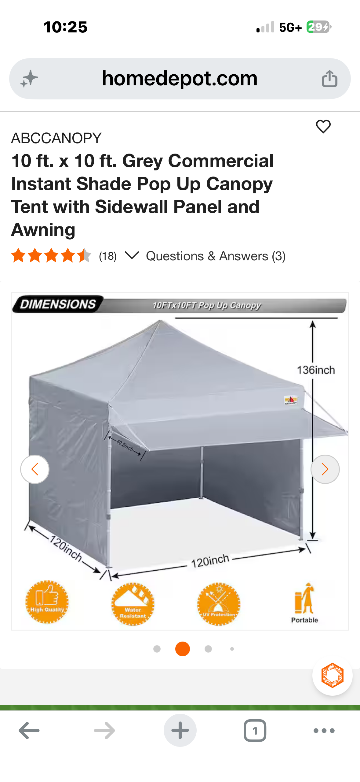 ABCCANOPY 10x10 Pop up Canopy Tent with Sidewalls - Easy up Canopies with Awning, Outdoor Tents for Parties, Market, Commercial Events,Grey (CP11)