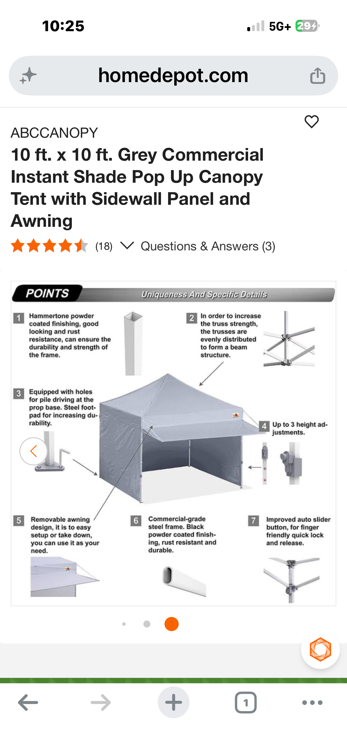 ABCCANOPY 10x10 Pop up Canopy Tent with Sidewalls - Easy up Canopies with Awning, Outdoor Tents for Parties, Market, Commercial Events,Grey (CP11)