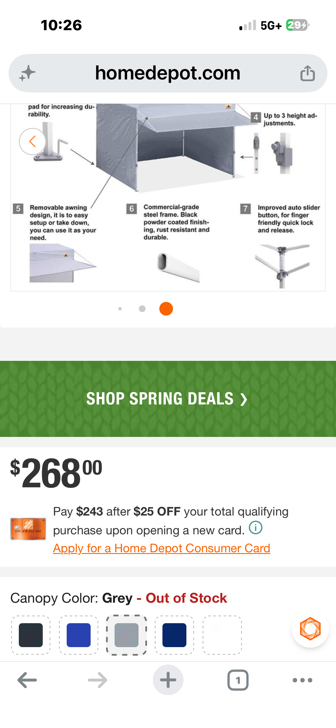 ABCCANOPY 10x10 Pop up Canopy Tent with Sidewalls - Easy up Canopies with Awning, Outdoor Tents for Parties, Market, Commercial Events,Grey (CP11)