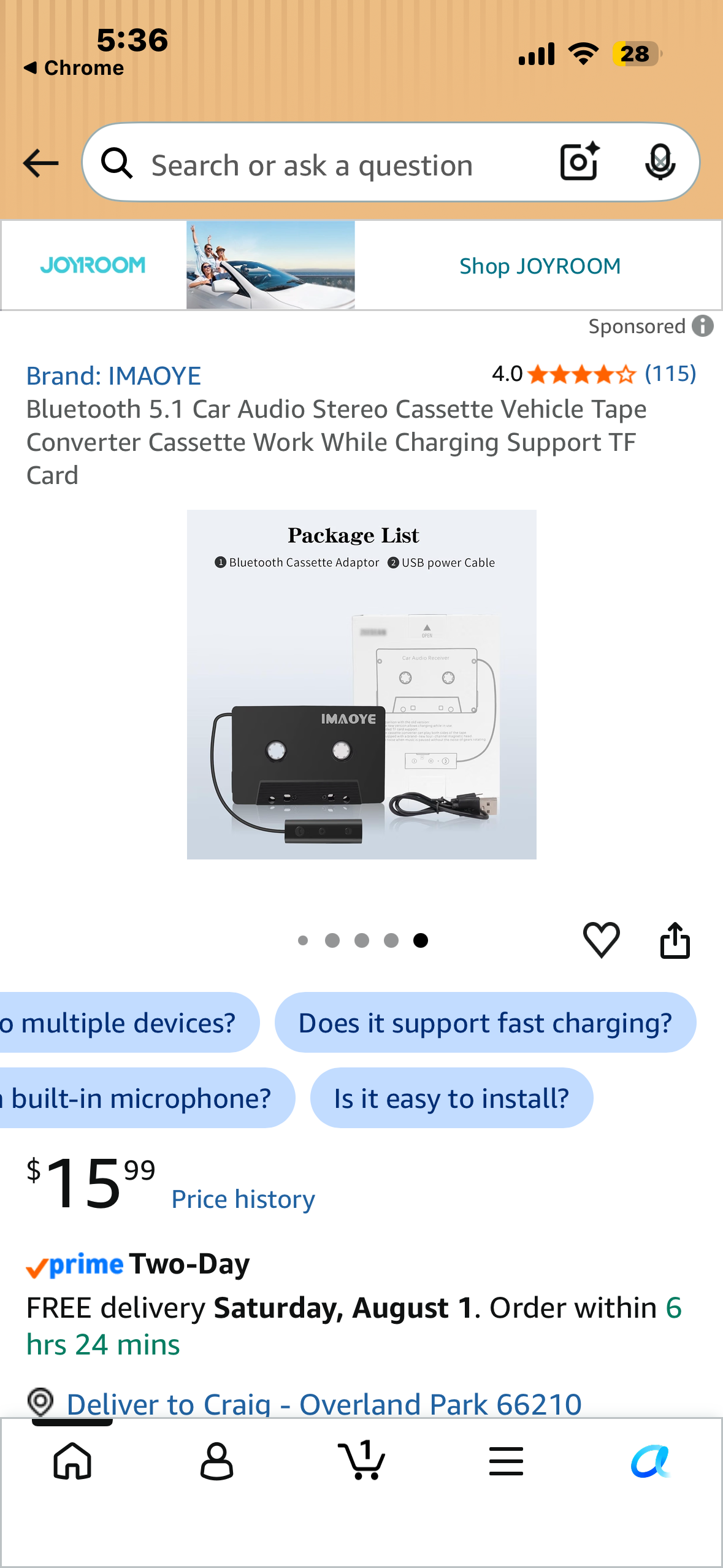 Bluetooth 5.1 Car Audio Stereo Cassette Vehicle Tape Converter Cassette Work While Charging Support TF Card