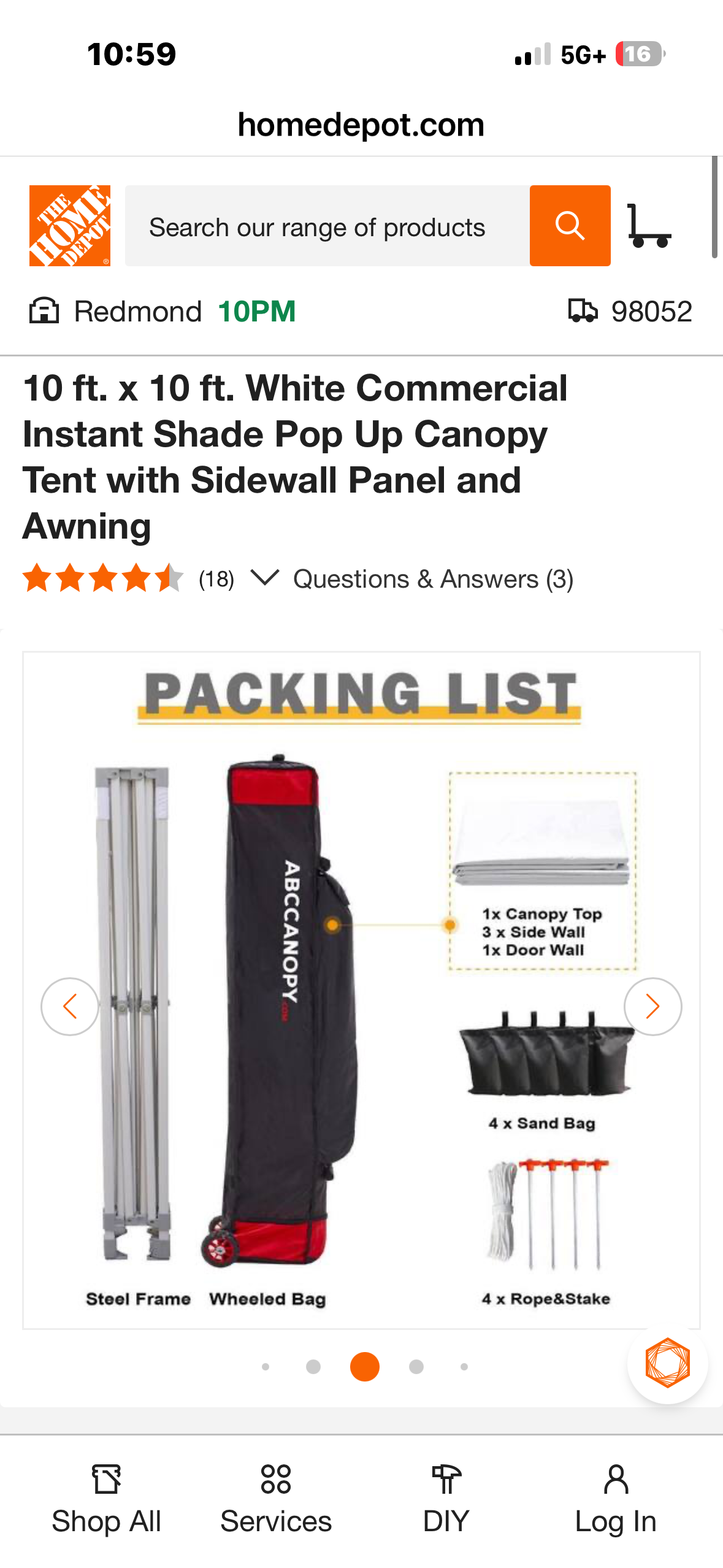 ABCCANOPY 10x10 Pop up Canopy Tent with Sidewalls and Awning, Outdoor Tent for Parties, Market, Commercial Events, WHITE (CP7)