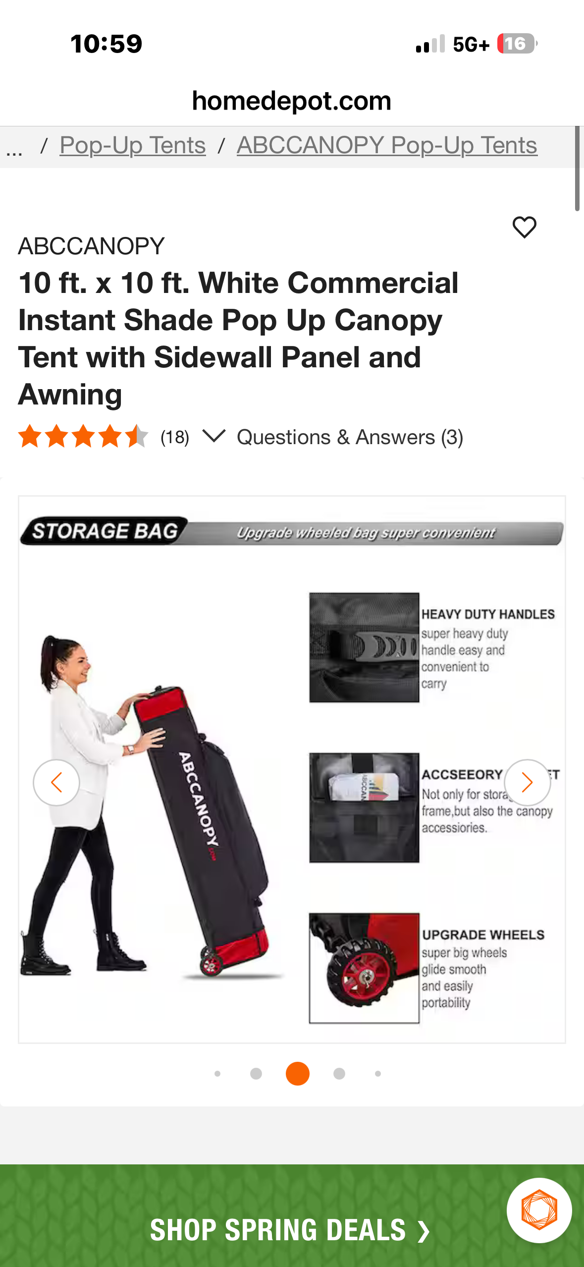 ABCCANOPY 10x10 Pop up Canopy Tent with Sidewalls and Awning, Outdoor Tent for Parties, Market, Commercial Events, WHITE (CP7)