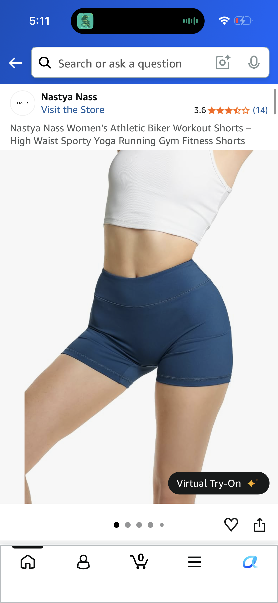 Nastya Nass Women’s Athletic Biker Workout Shorts – High Waist Sporty Yoga Running Gym Fitness Shorts (Size Medium)