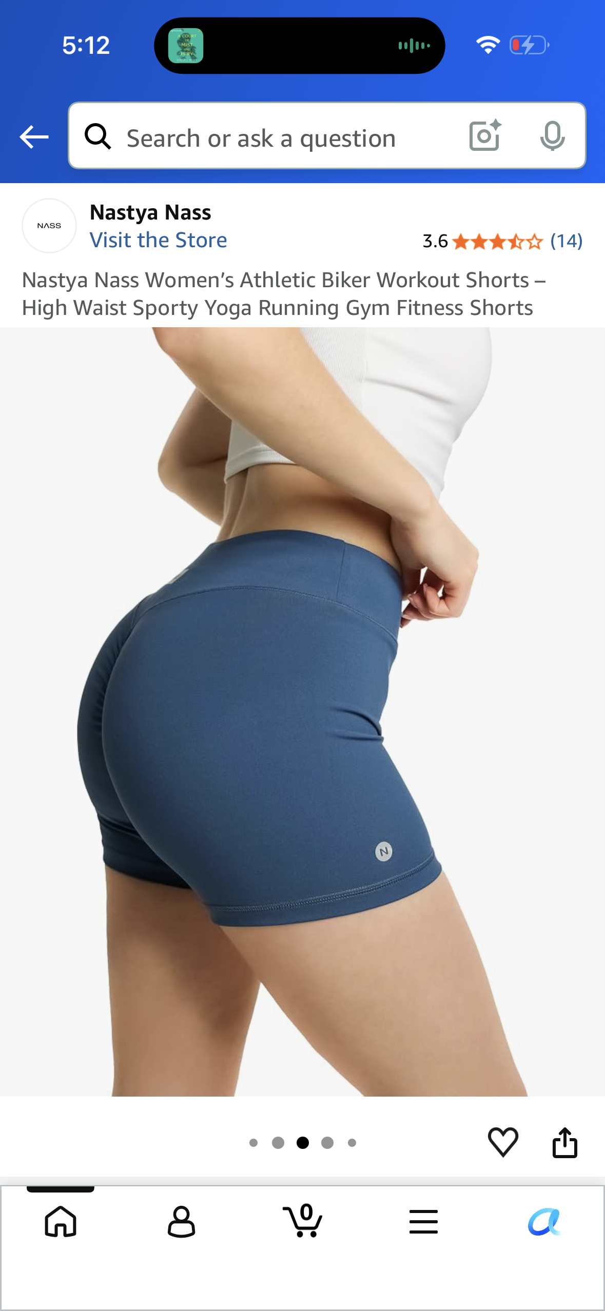 Nastya Nass Women’s Athletic Biker Workout Shorts – High Waist Sporty Yoga Running Gym Fitness Shorts (Size Medium)