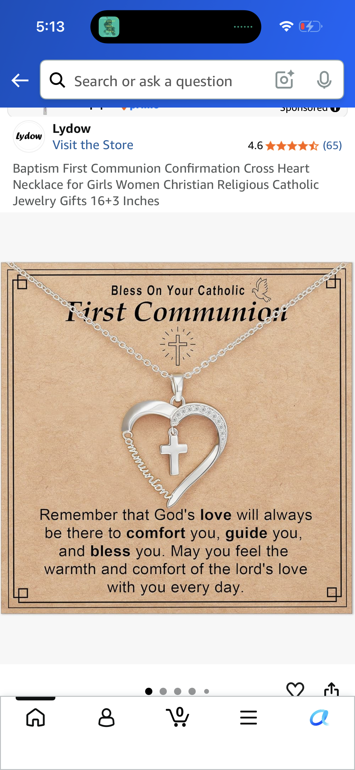 Baptism First Communion Confirmation Cross Heart Necklace for Girls Women Christian Religious Catholic Jewelry Gifts 16+3 Inches