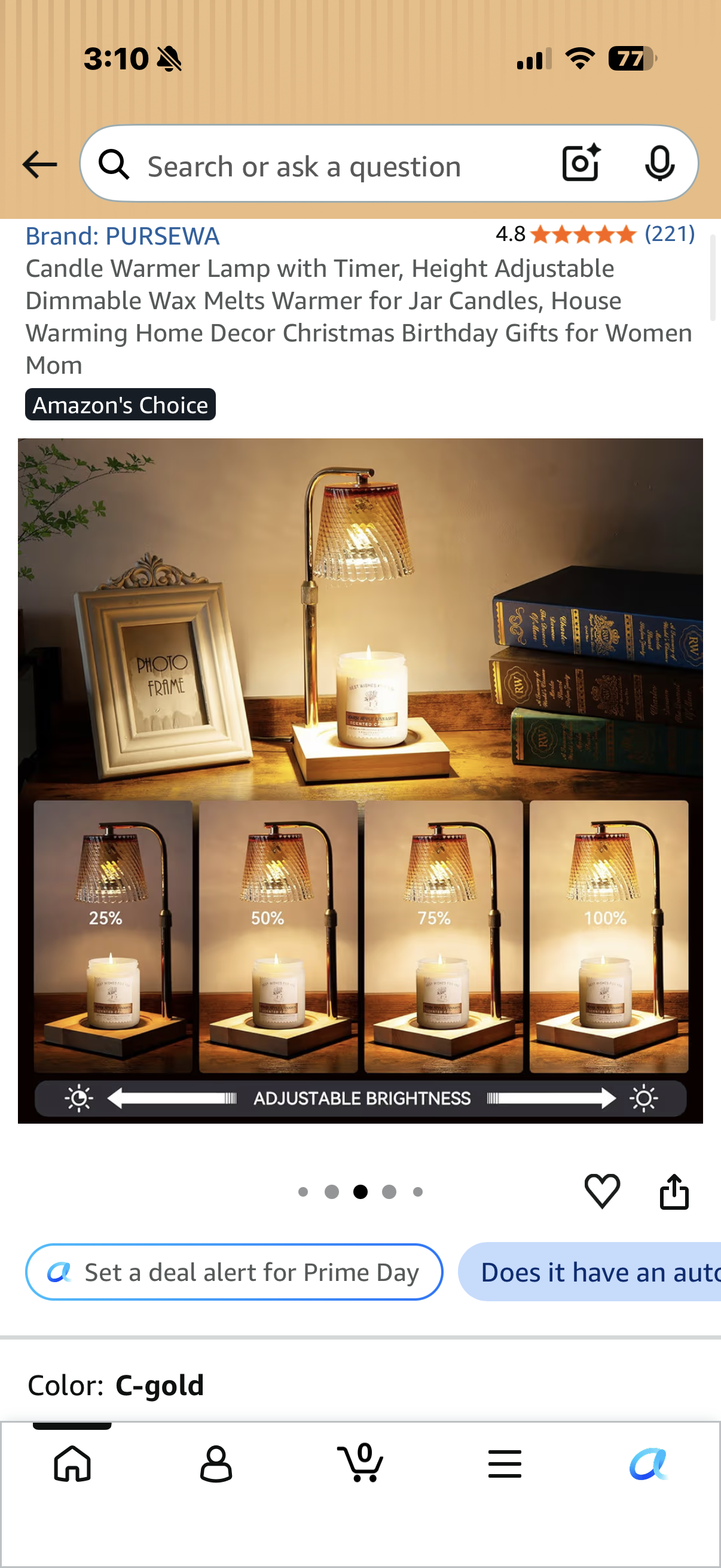 Candle Warmer Lamp with Timer, Height Adjustable Dimmable Wax Melts Warmer for Jar Candles, House Warming Home Decor Christmas Birthday Gifts for Women Mom