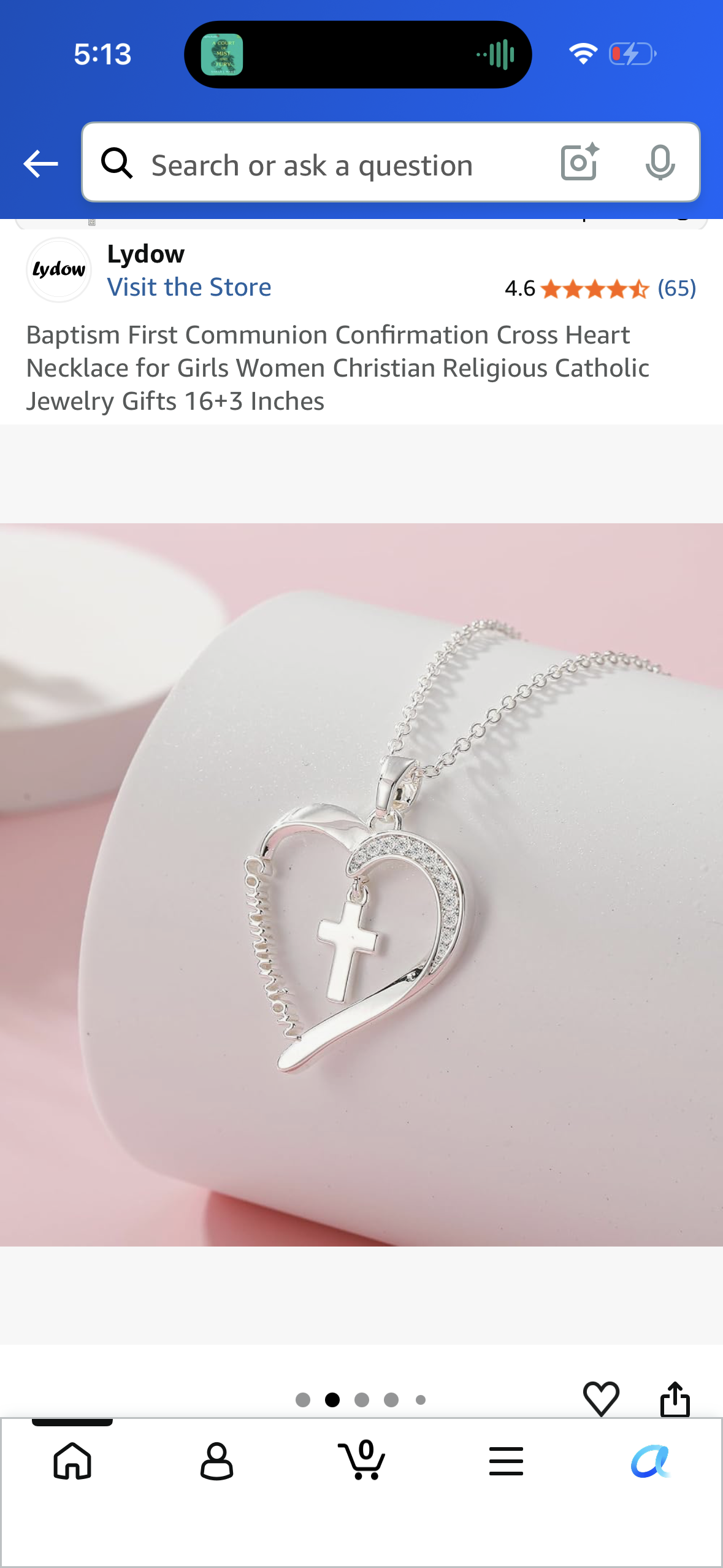 Baptism First Communion Confirmation Cross Heart Necklace for Girls Women Christian Religious Catholic Jewelry Gifts 16+3 Inches