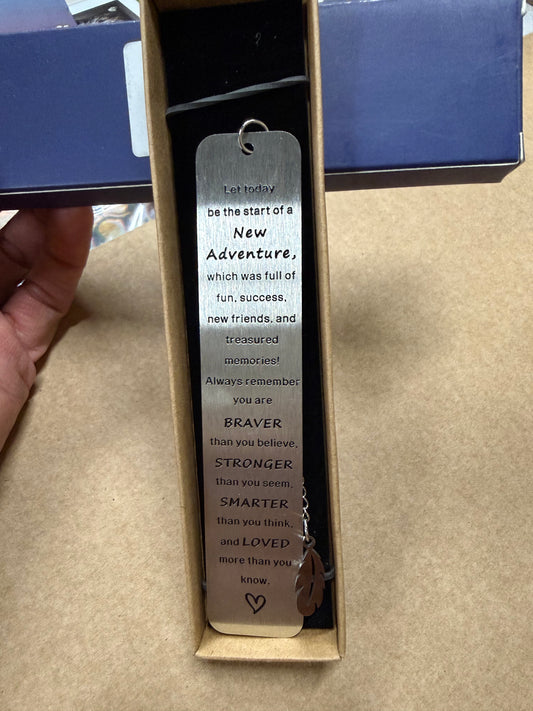 New Adventures Inspirational Gifts for Women Men Metal Bookmark Book Accessories Motivational Cheer Up Encouragement Sobriety Gift Ideas Emotional Support Positive Affirmation Birthday Christmas Gifts