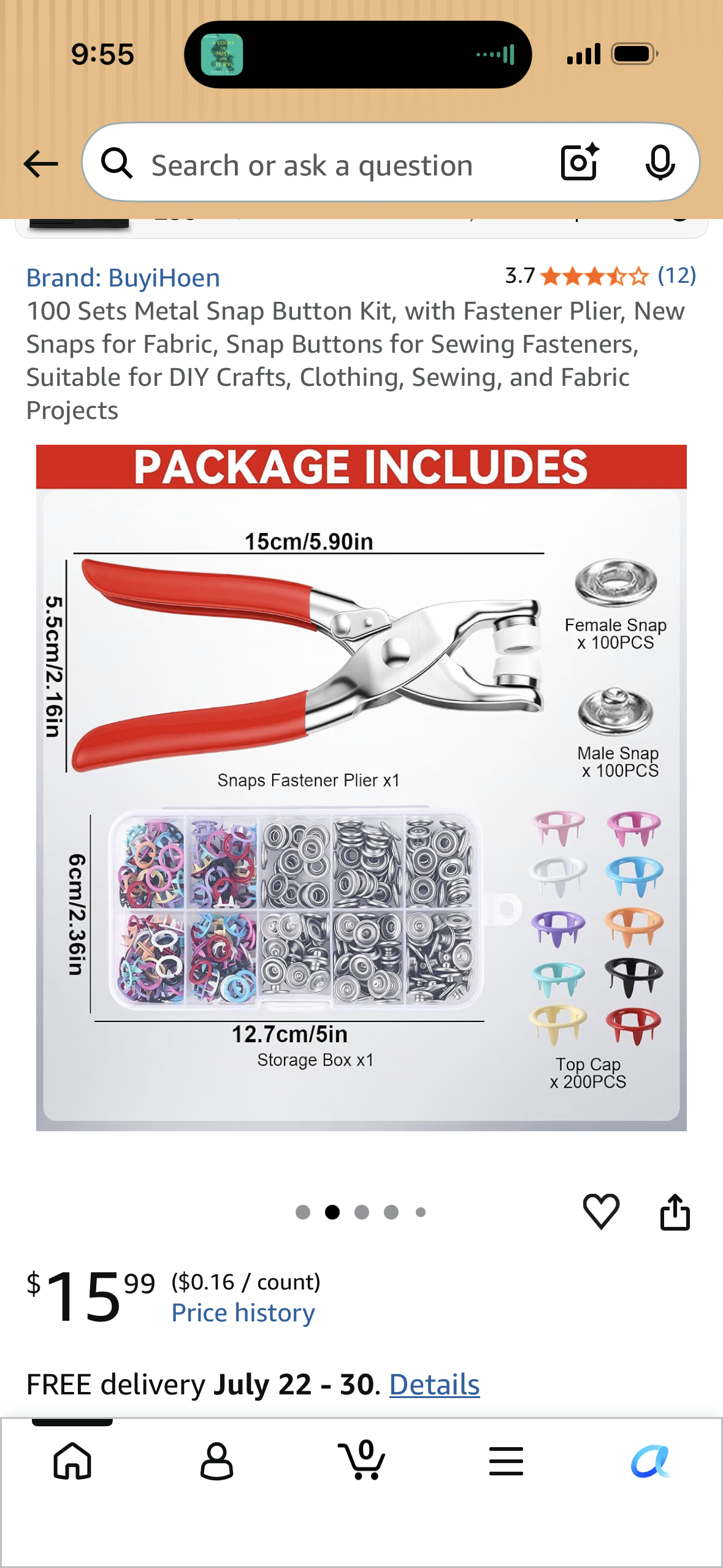 100 Sets Metal Snap Button Kit, with Fastener Plier, New Snaps for Fabric, Snap Buttons for Sewing Fasteners, Suitable for DIY Crafts, Clothing, Sewing, and Fabric Projects