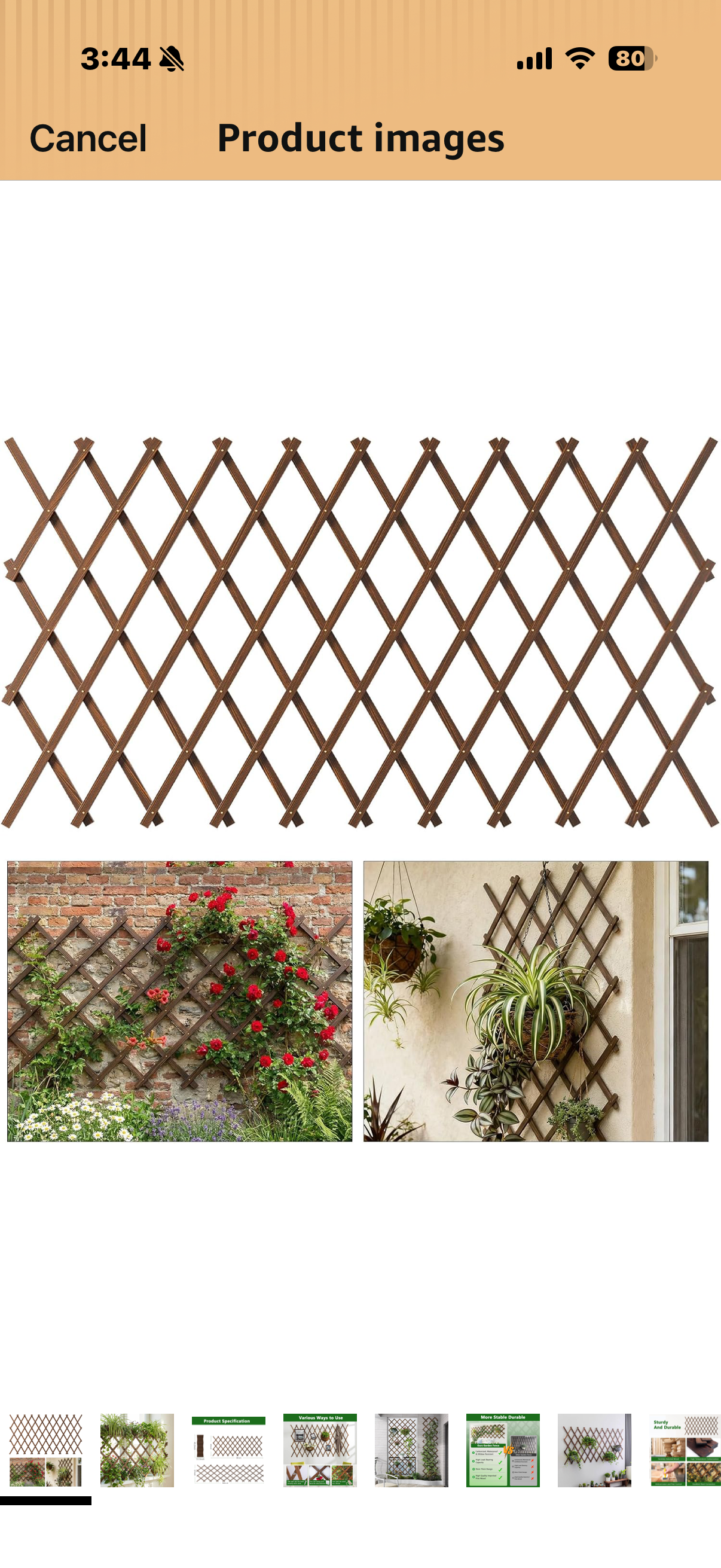 Expandable Natural Wooden Wall Trellis Board 14.5” x 59” Decorative Lattice Trellis Frame for Climbing Plants Vine Ivy Rose Outdoor Balcony Garden 1 Pcs