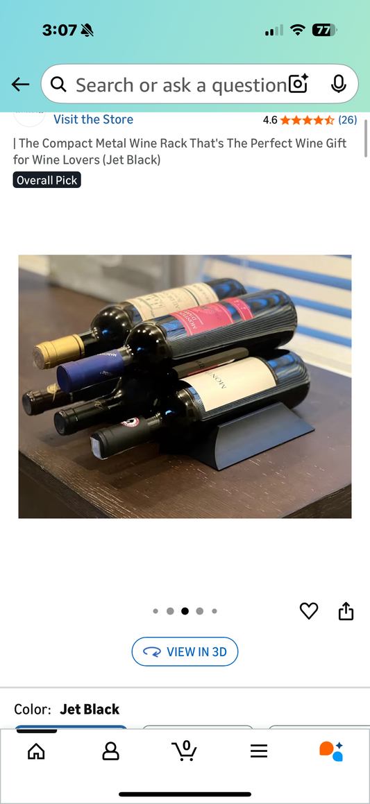 | The Compact Metal Wine Rack That's The Perfect Wine Gift for Wine Lovers (Jet Black