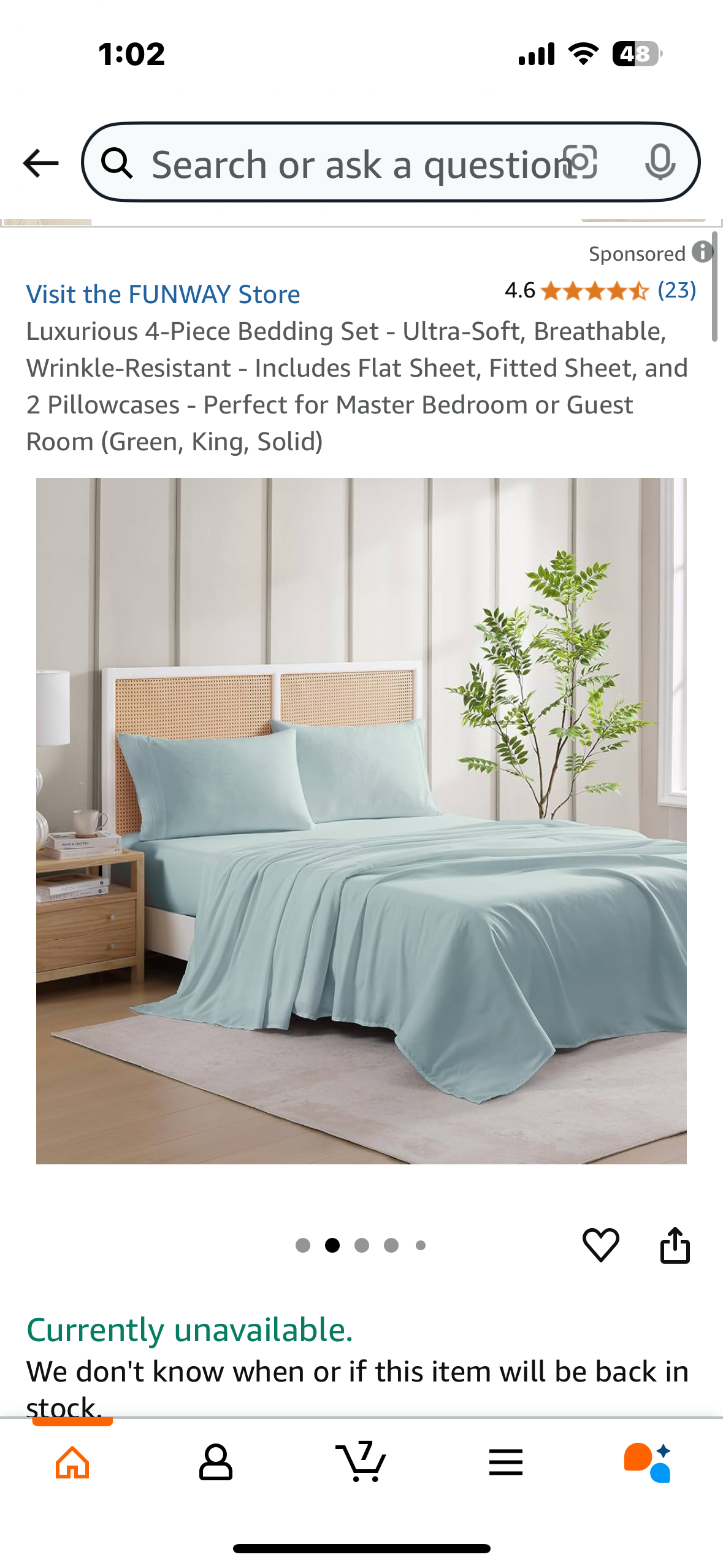 Luxurious 4-Piece Bedding Set - Ultra-Soft, Breathable, Wrinkle-Resistant - Includes Flat Sheet, Fitted Sheet, and 2 Pillowcases - Perfect for Master Bedroom or Guest Room (Green, King, Solid