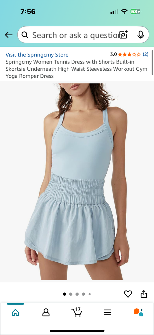 Tennis Dress with Shorts Built-in, Skortsie Underneath, High Waist Sleeveless Workout Yoga Romper Dress (Size Medium)