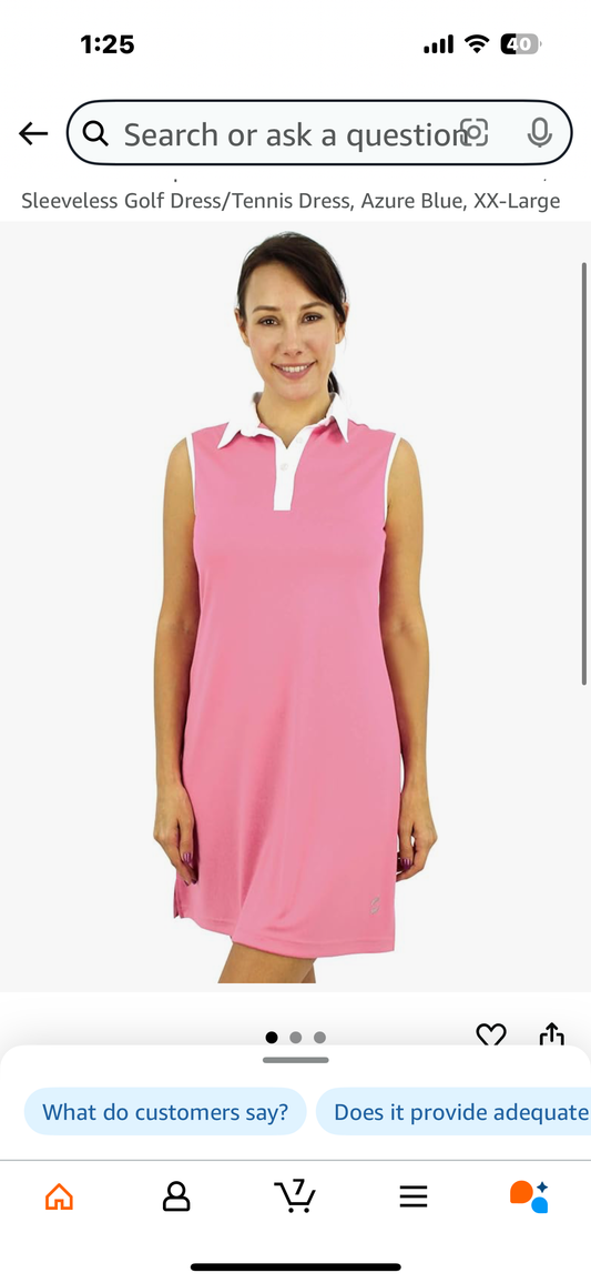Women's Polo Sports Dress - Athletic Dress for Women, Sleeveless Golf Dress/Tennis Dress