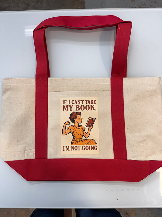 Boater Tote 19x12x4 Canvas Book Tote