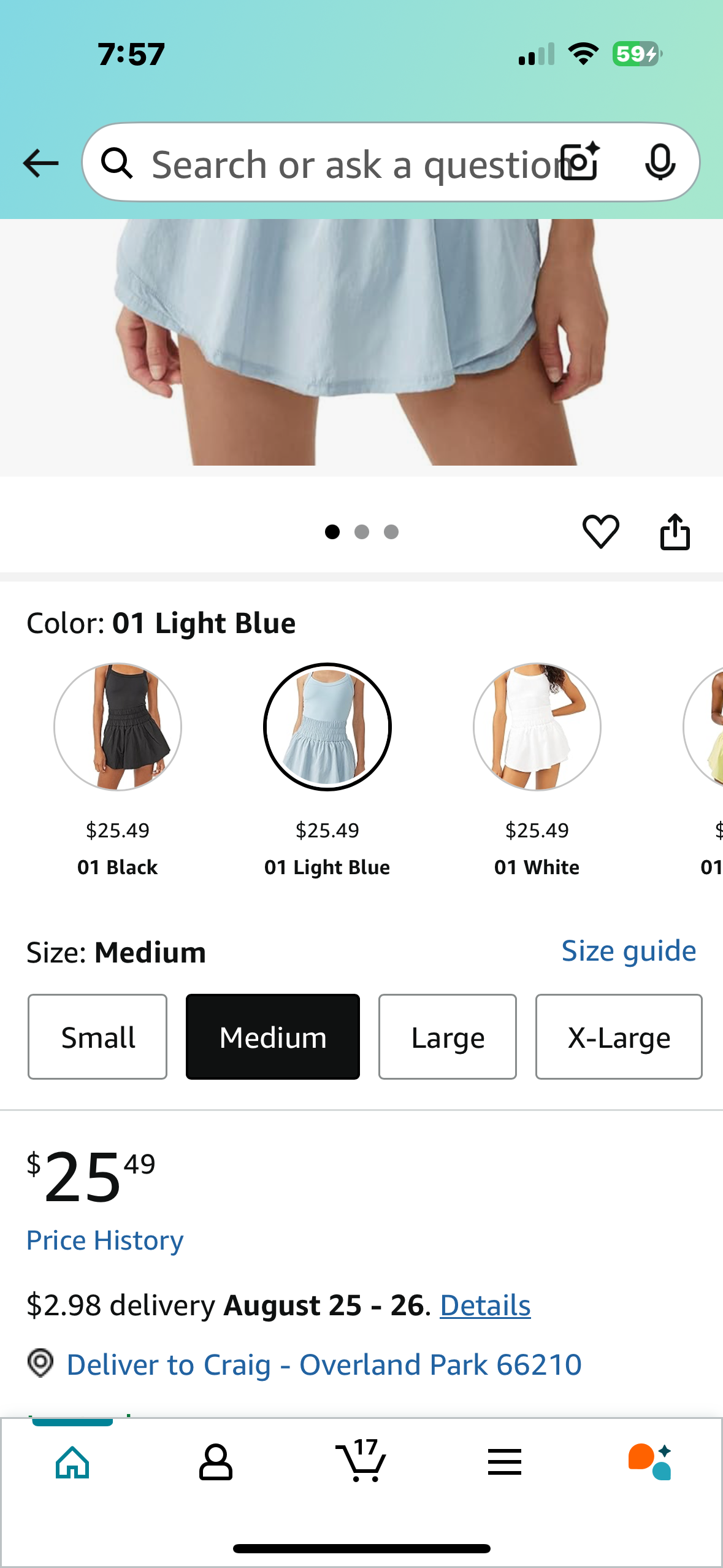 Tennis Dress with Shorts Built-in, Skortsie Underneath, High Waist Sleeveless Workout Yoga Romper Dress (Size Medium)