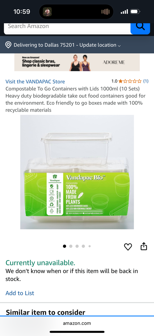 Compostable To Go Containers with Lids 1000ml (10 Sets) Heavy duty biodegradable take out food containers good for the environment. Eco friendly to go boxes made with 100% recyclable materials