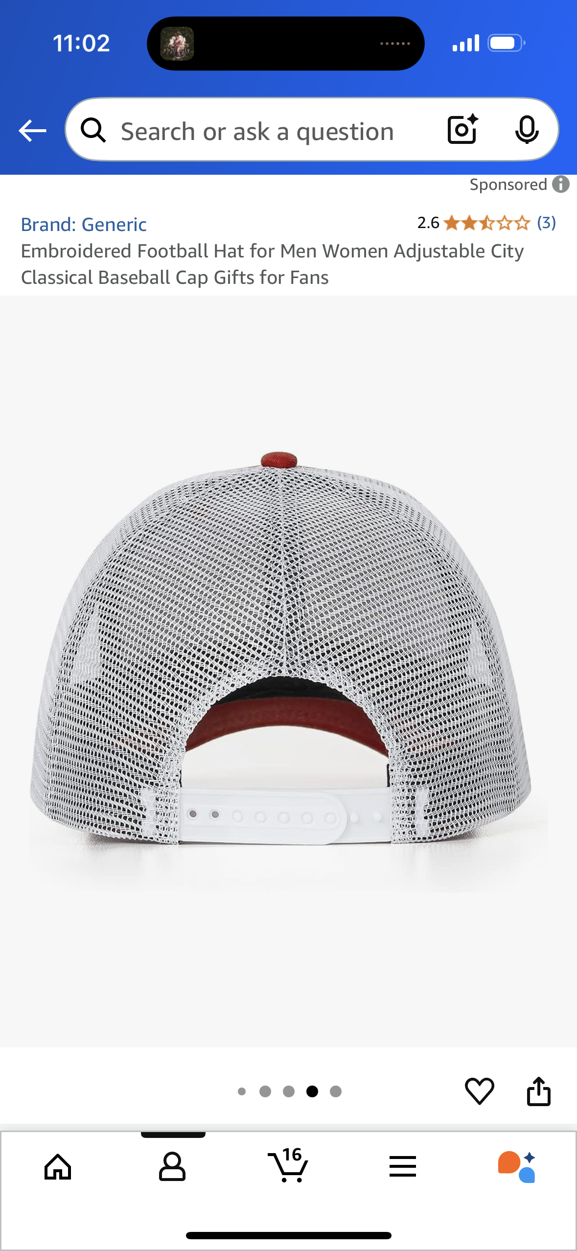 Embroidered Football Hat for Men Women Adjustable City Classical Baseball Cap Gifts for Fans