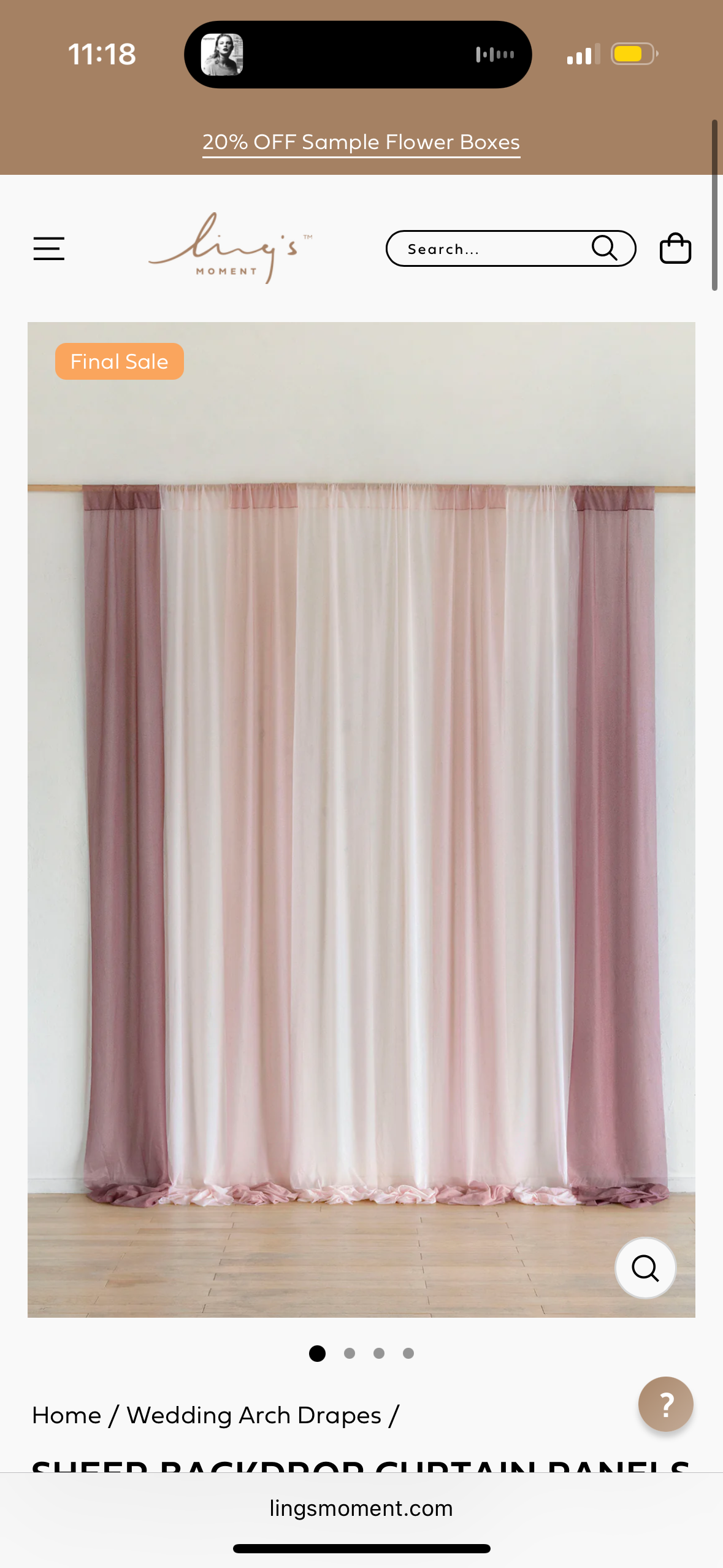 Ling's Moment Burgundy Ribbon Backdrop Curtains Chiffon Like Fabric Backdrop Backdrop Drapes for Wedding Arch Baby Shower Shower Ceremony Reception Decoration Marsala 50% Transparency 10ft x10ft