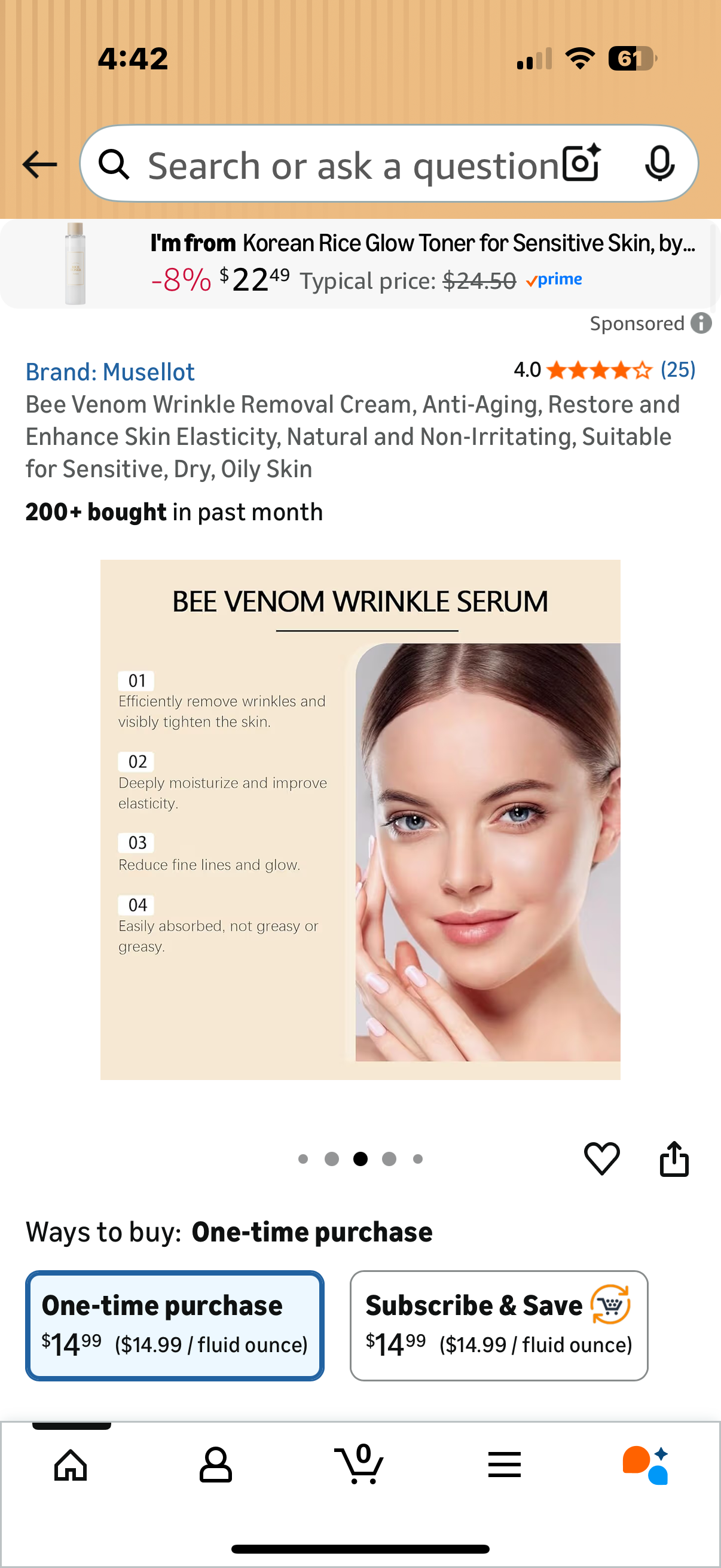 Bee Venom Wrinkle Removal Cream, Anti-Aging, Restore and Enhance Skin Elasticity, Natural and Non-Irritating, Suitable for Sensitive, Dry, Oily Skin