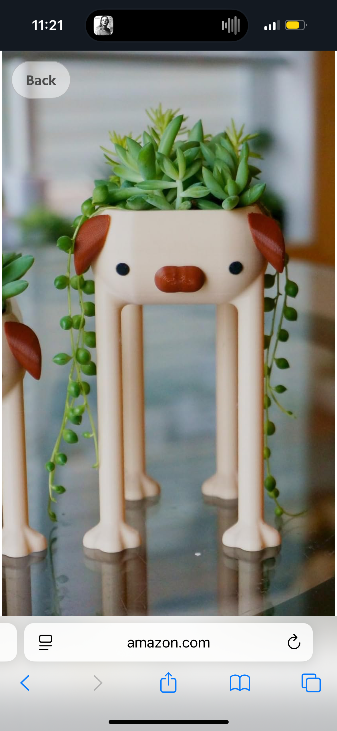 The Build Plate Pug Planter, Long Leg Dog Lover Decor Funny Gift, Pet Puppy Pot Best Friend Animal Decor Curly Tail, Office Desk Doggo with Long Legs (Tall), Orange