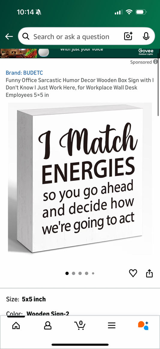 Funny Office Sarcastic Humor Decor Wooden Box Sign with I Don't Know I Just Work Here, for Workplace Wall Desk Employees 5×5 in