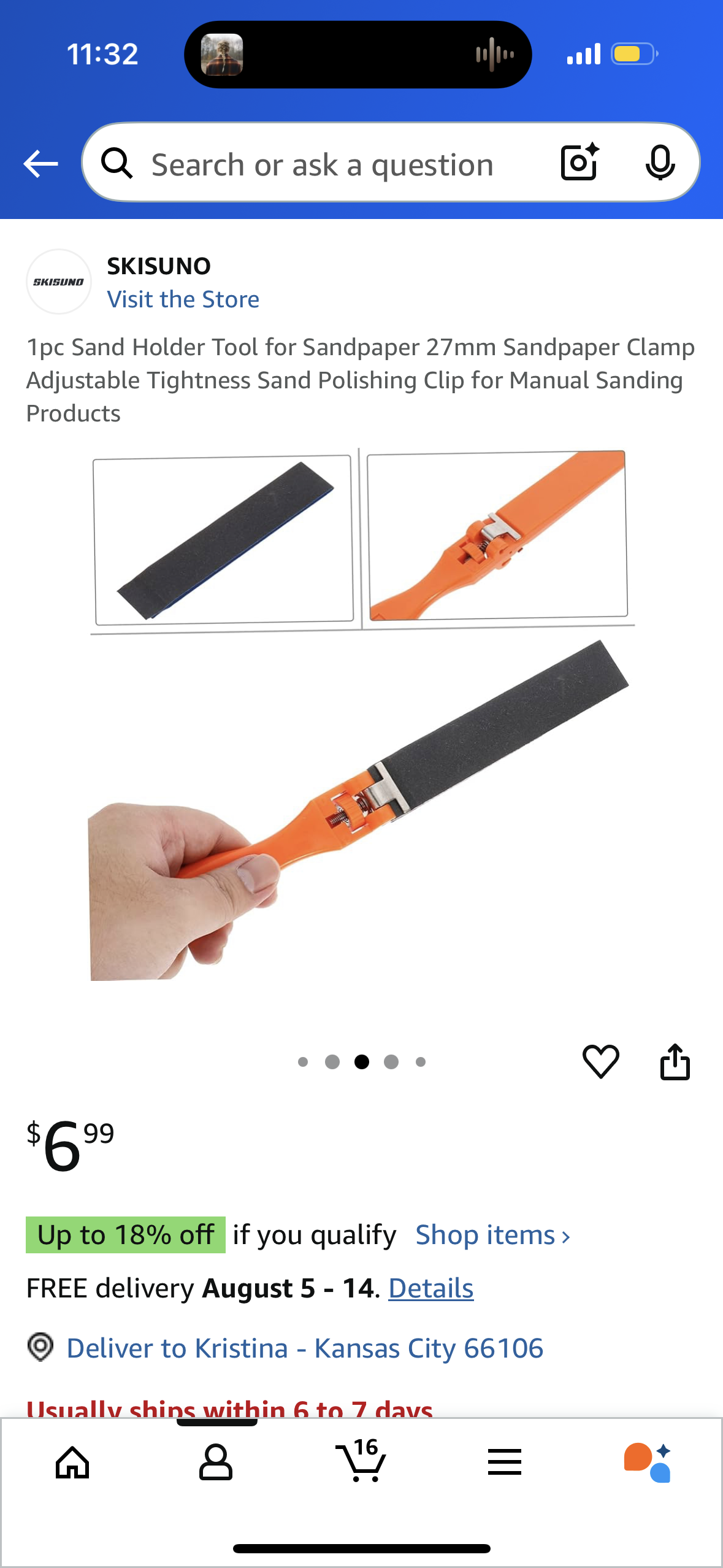 1pc Sand Holder Tool for Sandpaper 27mm Sandpaper Clamp Adjustable Tightness Sand Polishing Clip for Manual Sanding Products