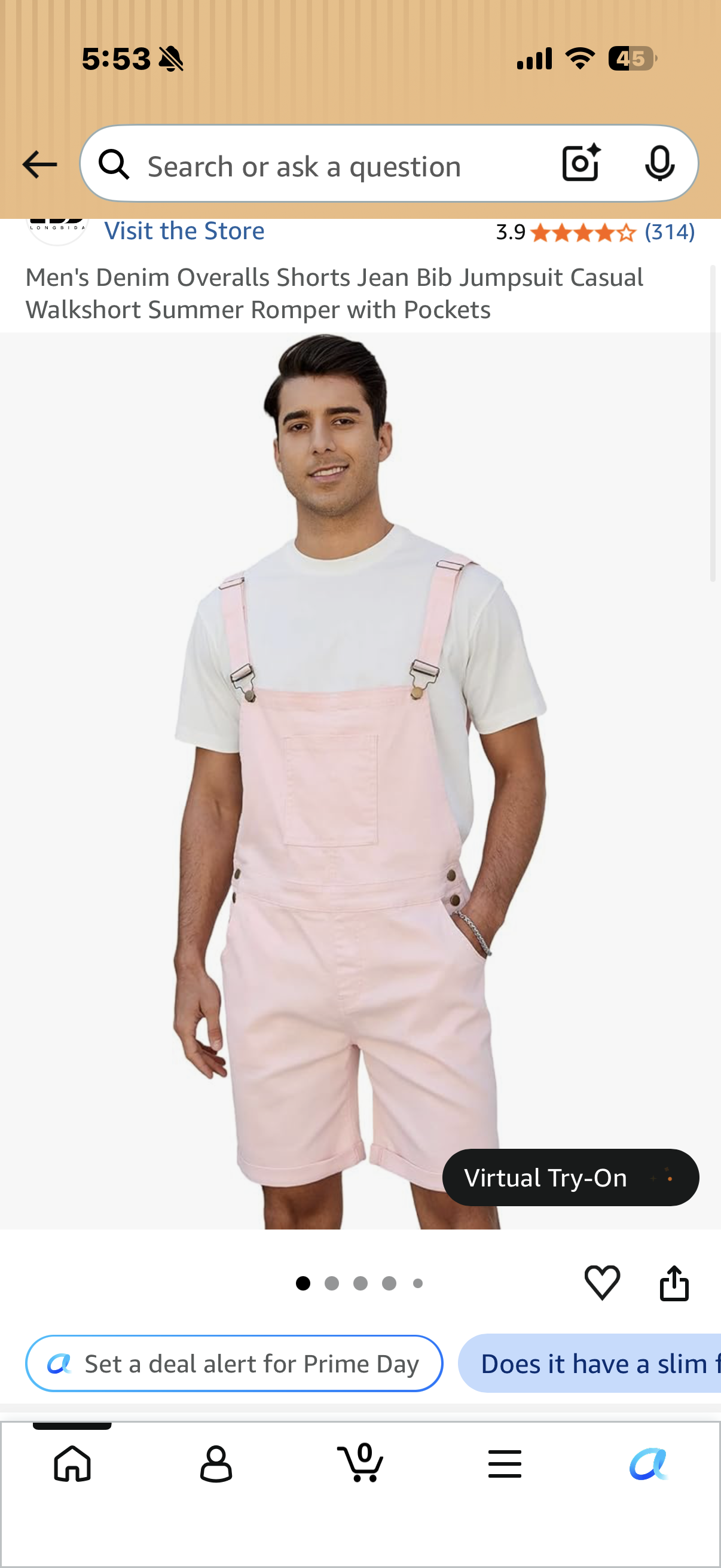 Men's Denim Overalls Shorts Jean Bib Jumpsuit Casual Walkshort Summer Romper with Pockets (Size 38)