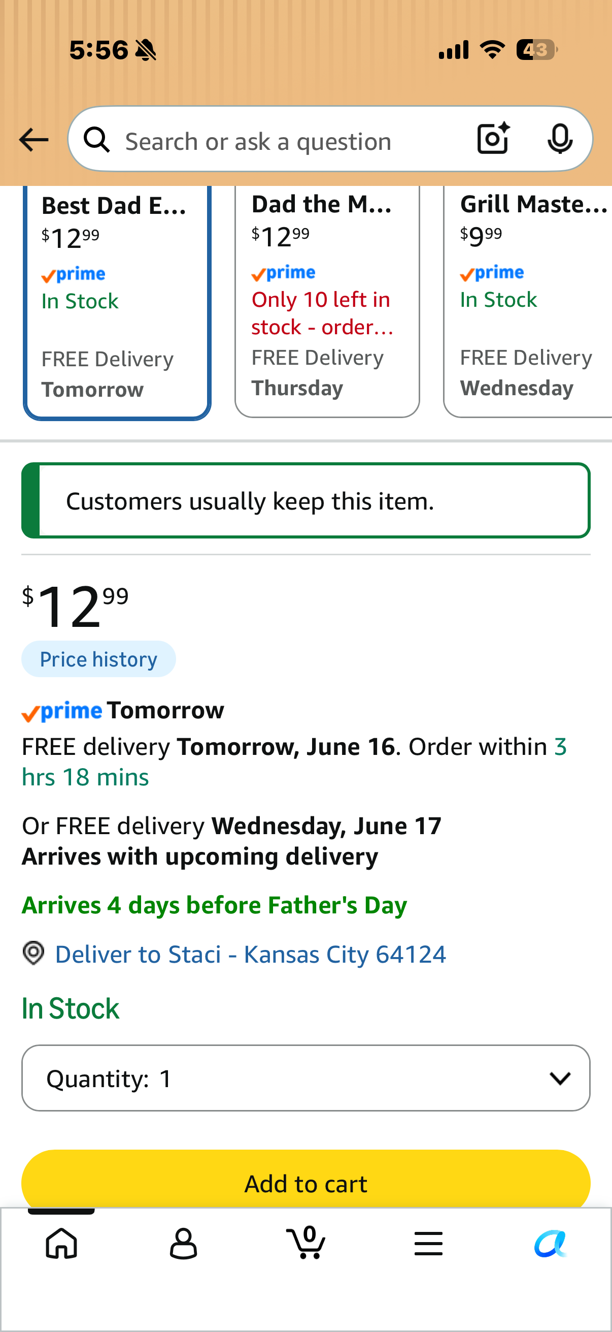 Kaidouma Funny Grilling Aprons for Men Dad - Men’s Funny Chef Cooking BBQ Grill Apron with 2 Pockets - Dad Gifts for Father's Day Christmas Birthday