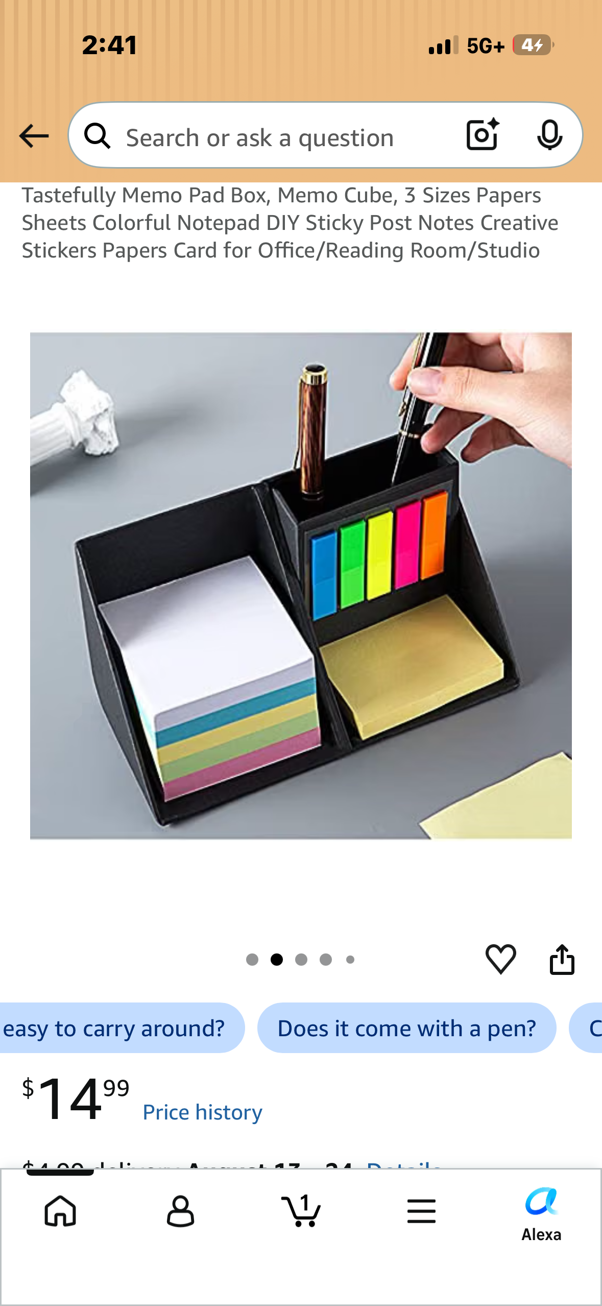 Creative Folding Desktop Organizer with Pencil Holders, Sticky Note Tray and Cool Desk Accessories Organizer for Room College Dorm Home School